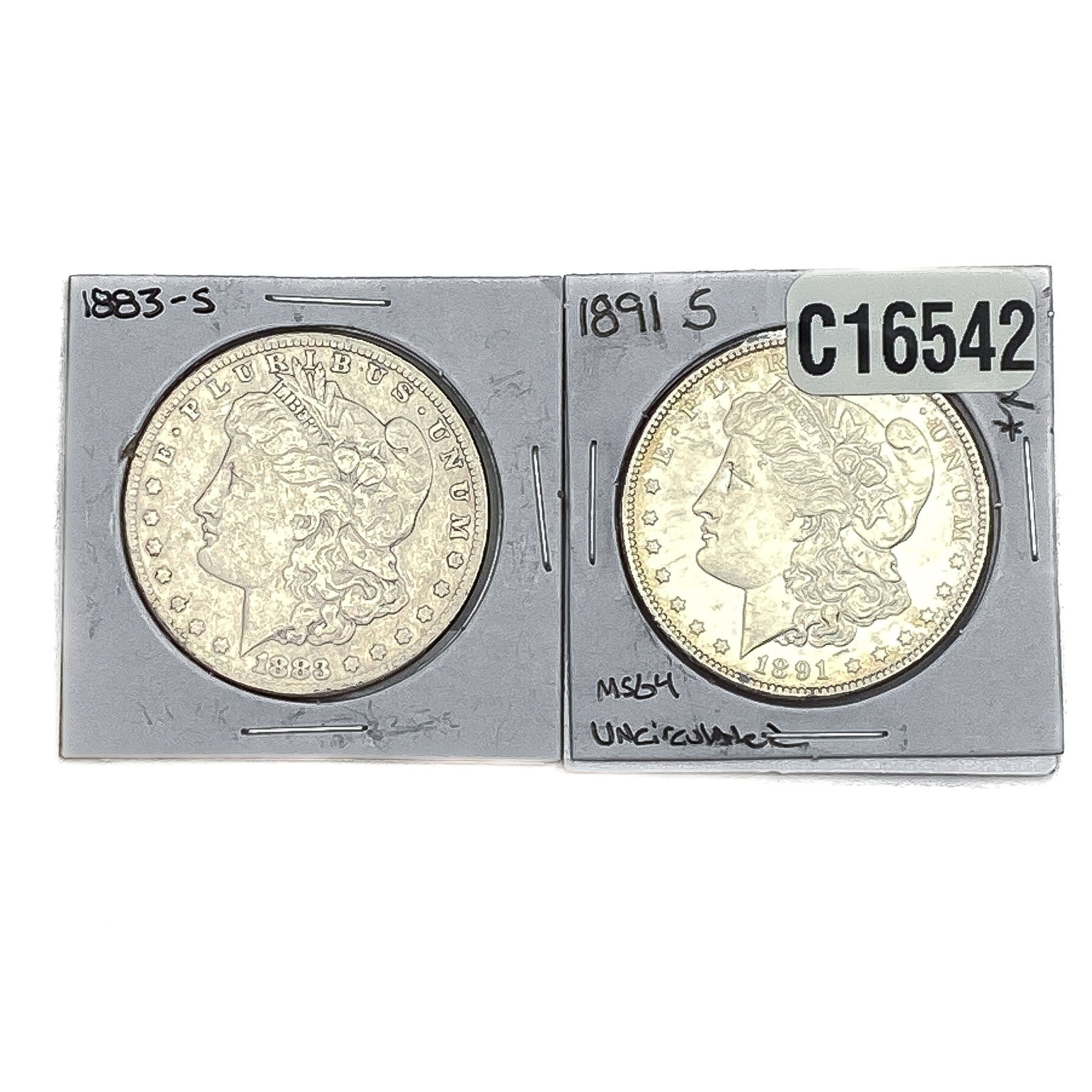 [2 Coins] 1883-1891 Morgan Silver Dollar (1 of 2)