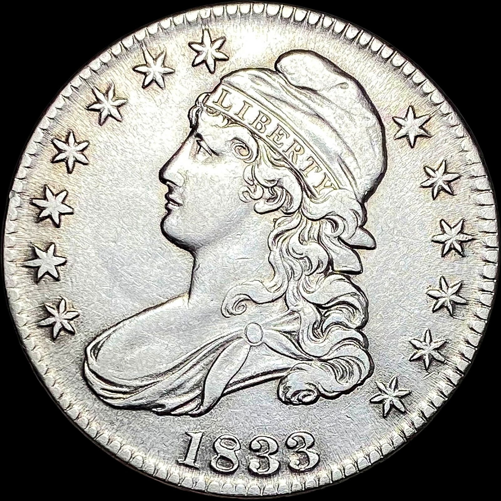 1833 Capped Bust Half Dollar NEARLY UNCIRCULATED (1 of 2)