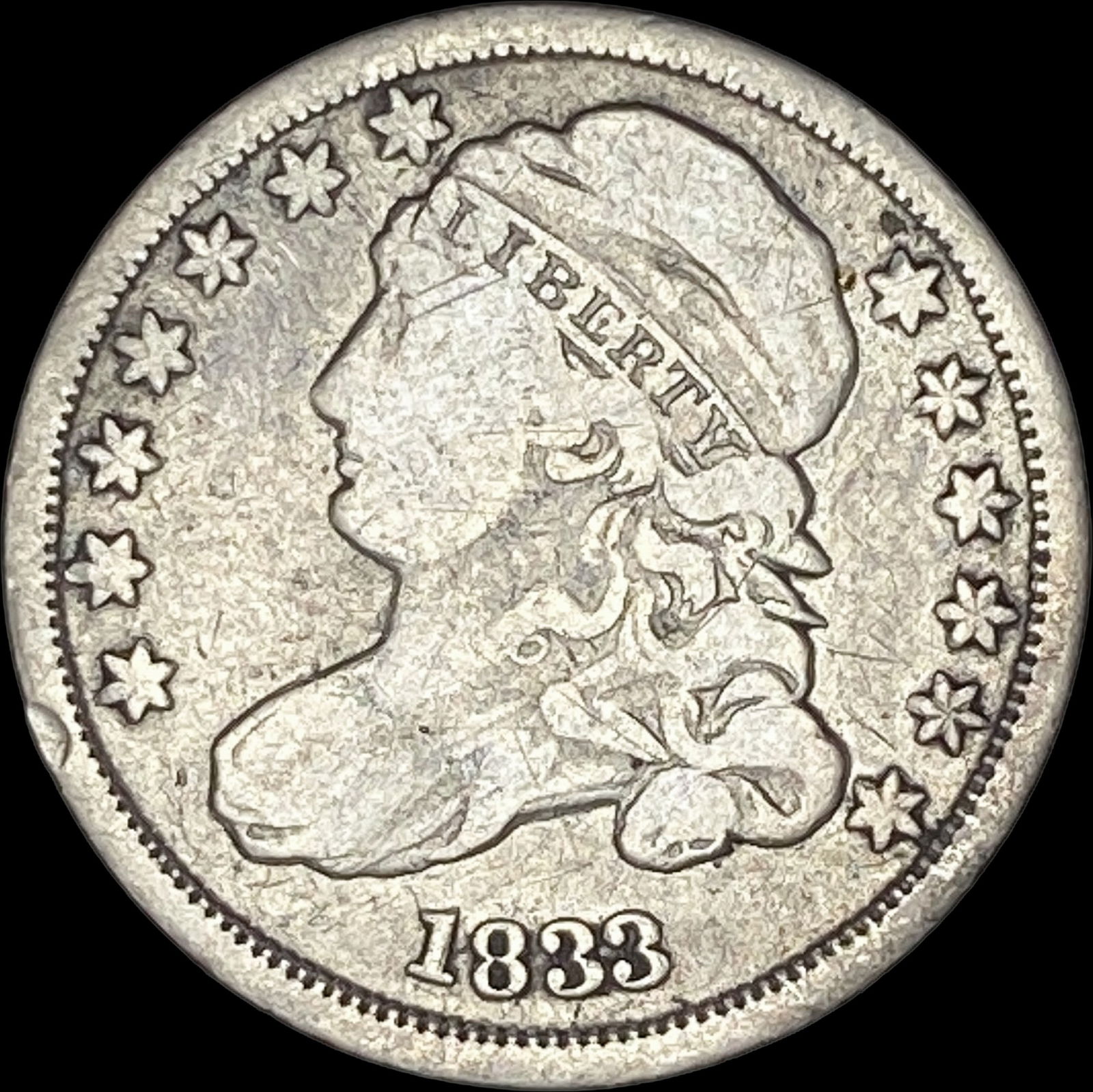 1833 Capped Bust Dime NICELY CIRCULATED (1 of 2)