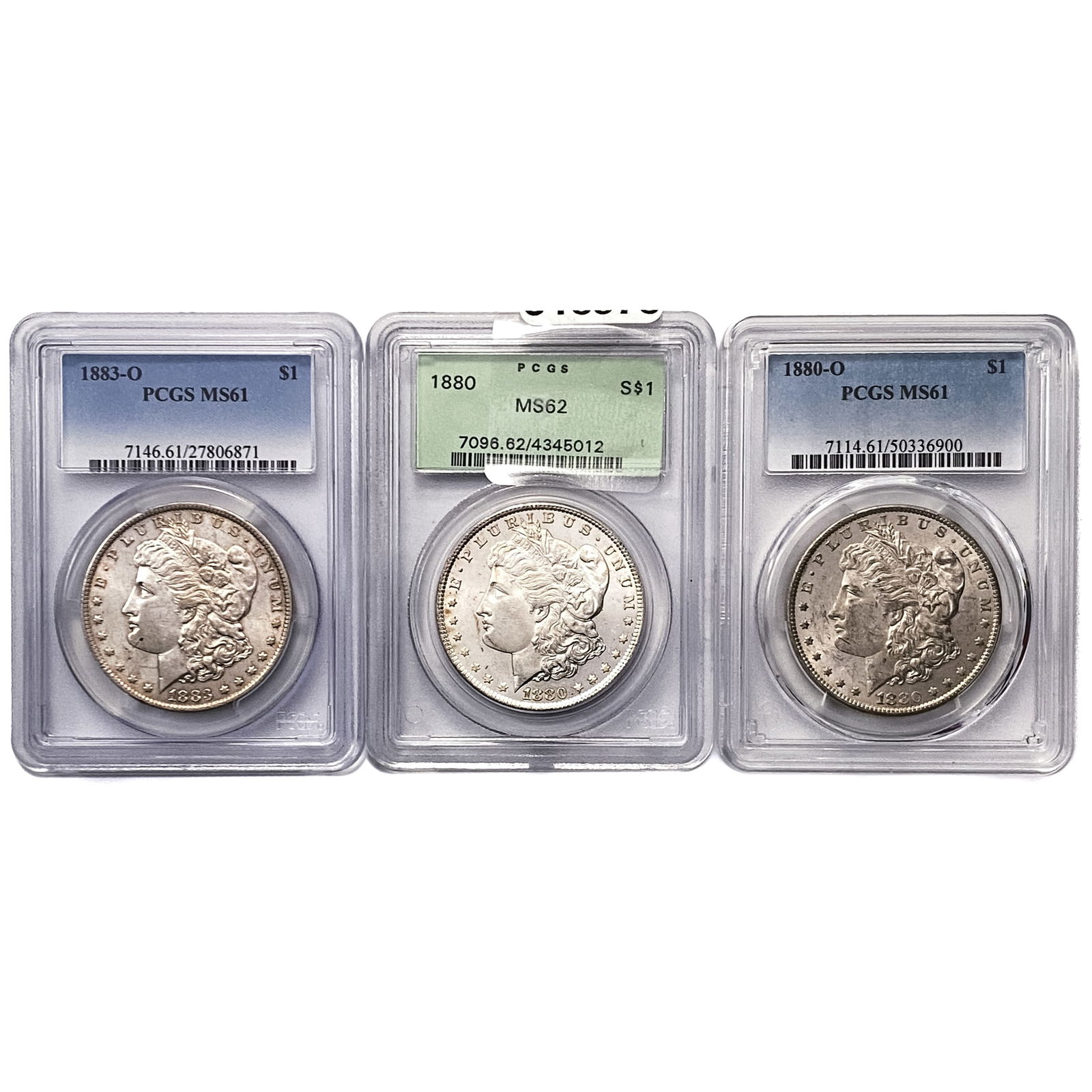 [3 Coins] 1880-1883 Morgan Silver Dollar PCGS MS61-62 (1 of 2)