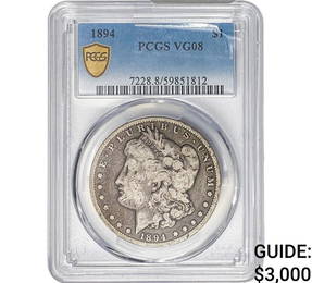 1894 Morgan Silver Dollar PCGS VG8