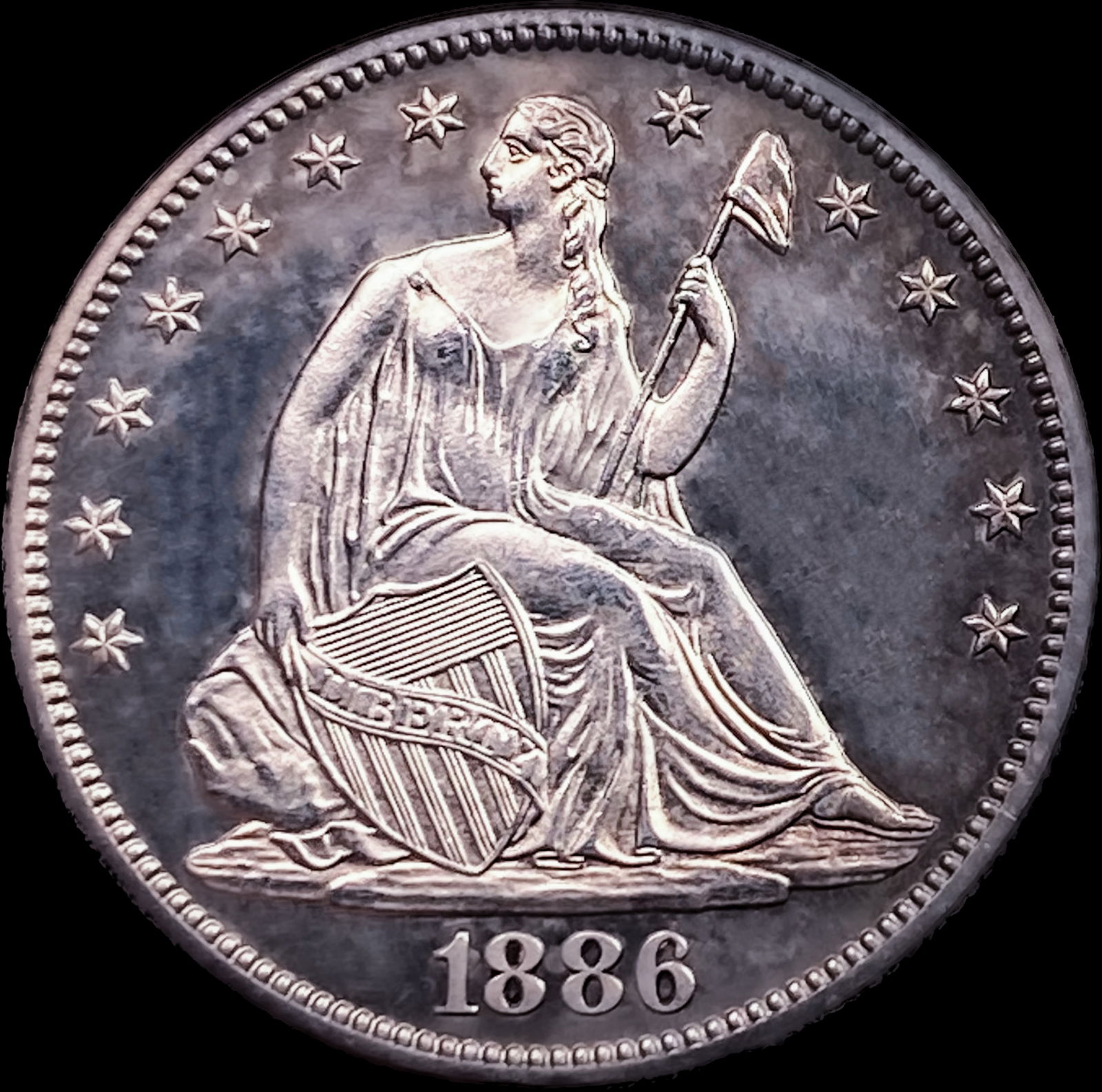 1886 Seated Liberty Half Dollar SUPERB GEM PROOF CAM (1 of 2)