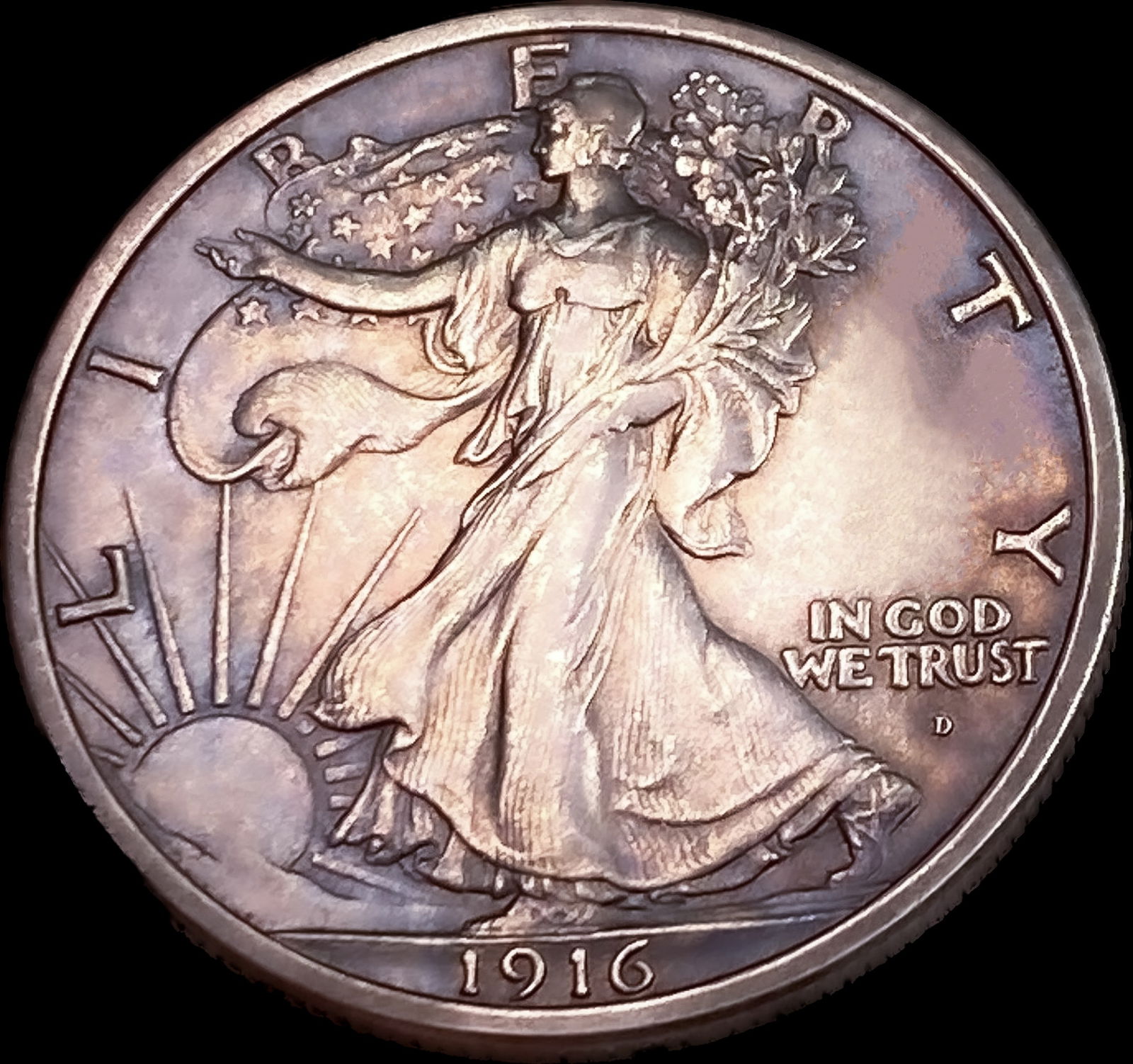1916-D Walking Liberty Half Dollar CHOICE BU (1 of 2)