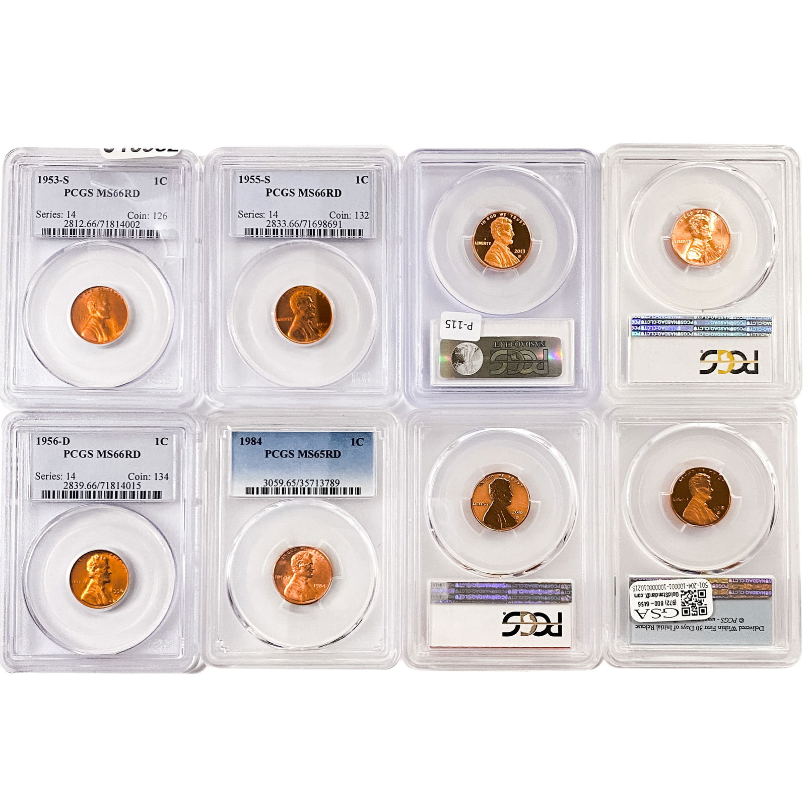 [8 Coins] 1953-2018  United States 1 Cent Lot (1 of 2)