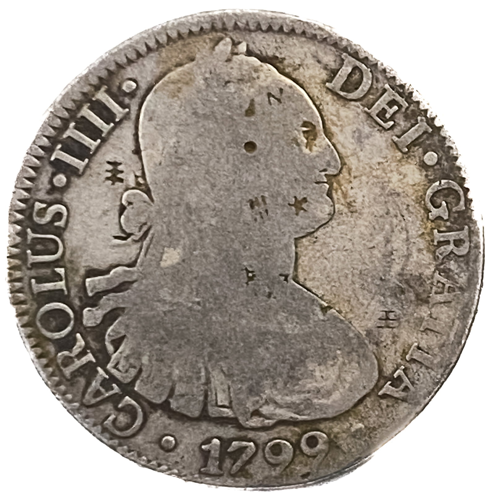 1799 Mexico Silver 8 Reales Chopmarks: 1799 Mexico Silver 8 Reales Chopmarks