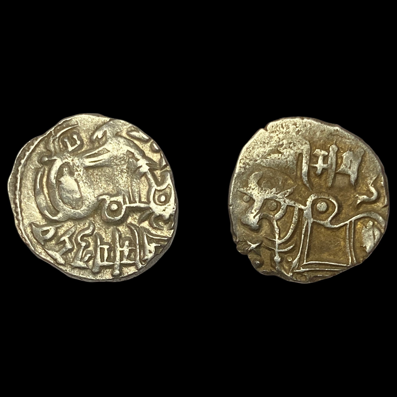 [2 Coins] 700-1000 AD India Rajput Silver Jital NEARLY UNCIRCULATED: [2 Coins] 700-1000 AD India Rajput Silver Jital NEARLY UNCIRCULATED