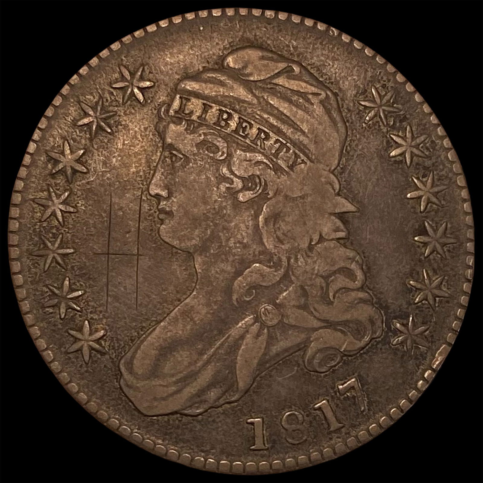 1817 Capped Bust Half Dollar LIGHTLY  CIRCULATED (1 of 2)