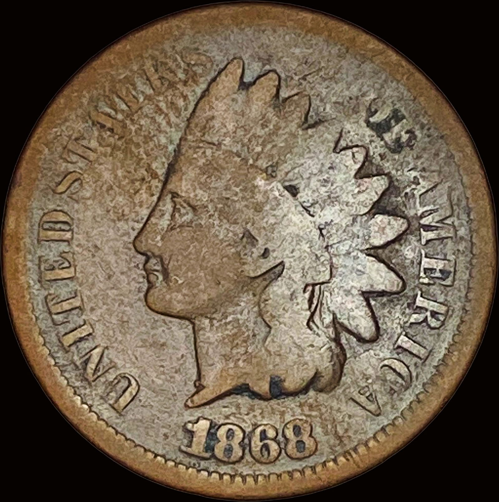 1868 Indian Head Cent NICELY CIRCULATED (1 of 2)