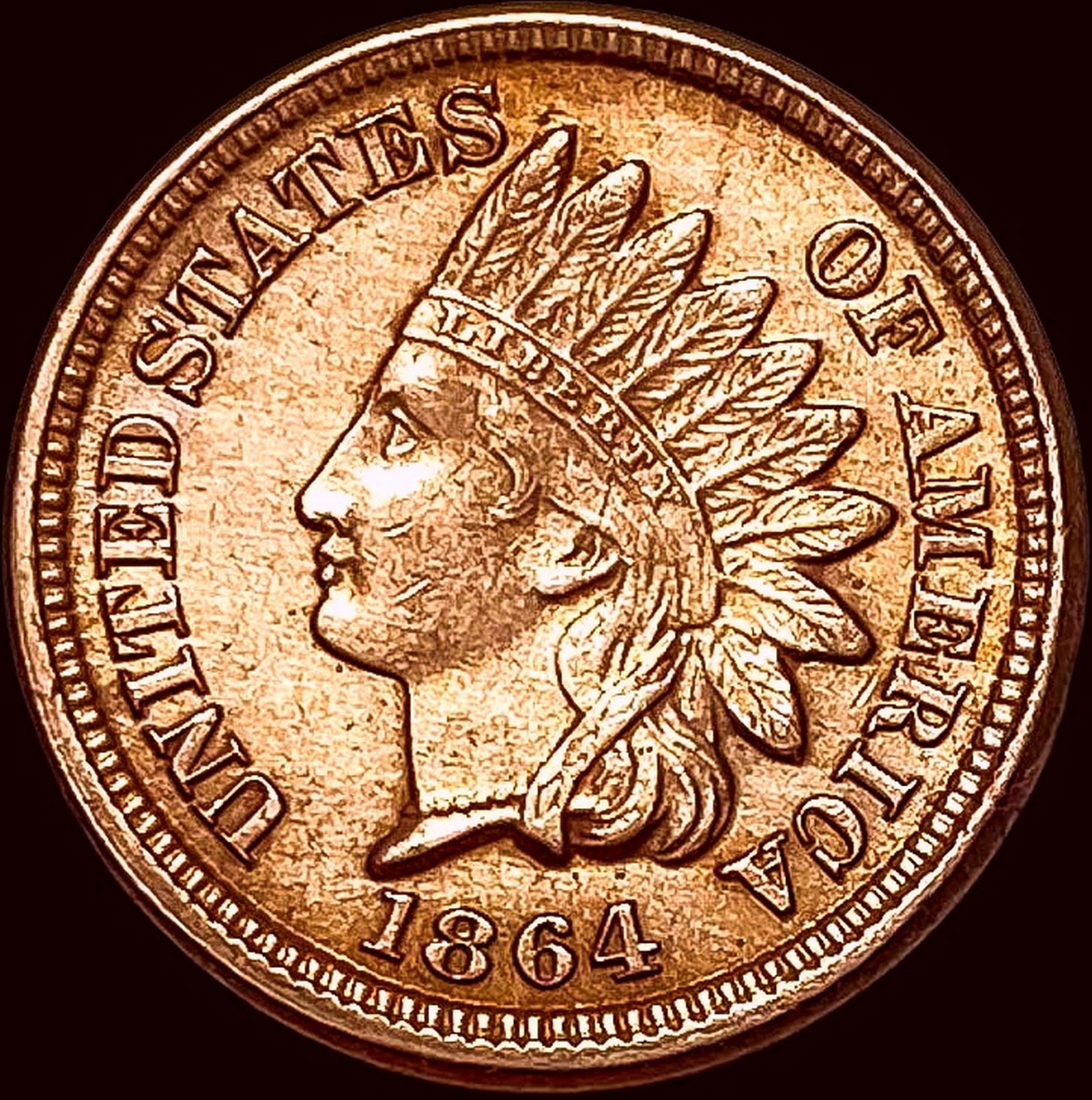 1864 Bronze Indian Head Cent FS-1101 S-4 UNCIRCULATED (1 of 2)