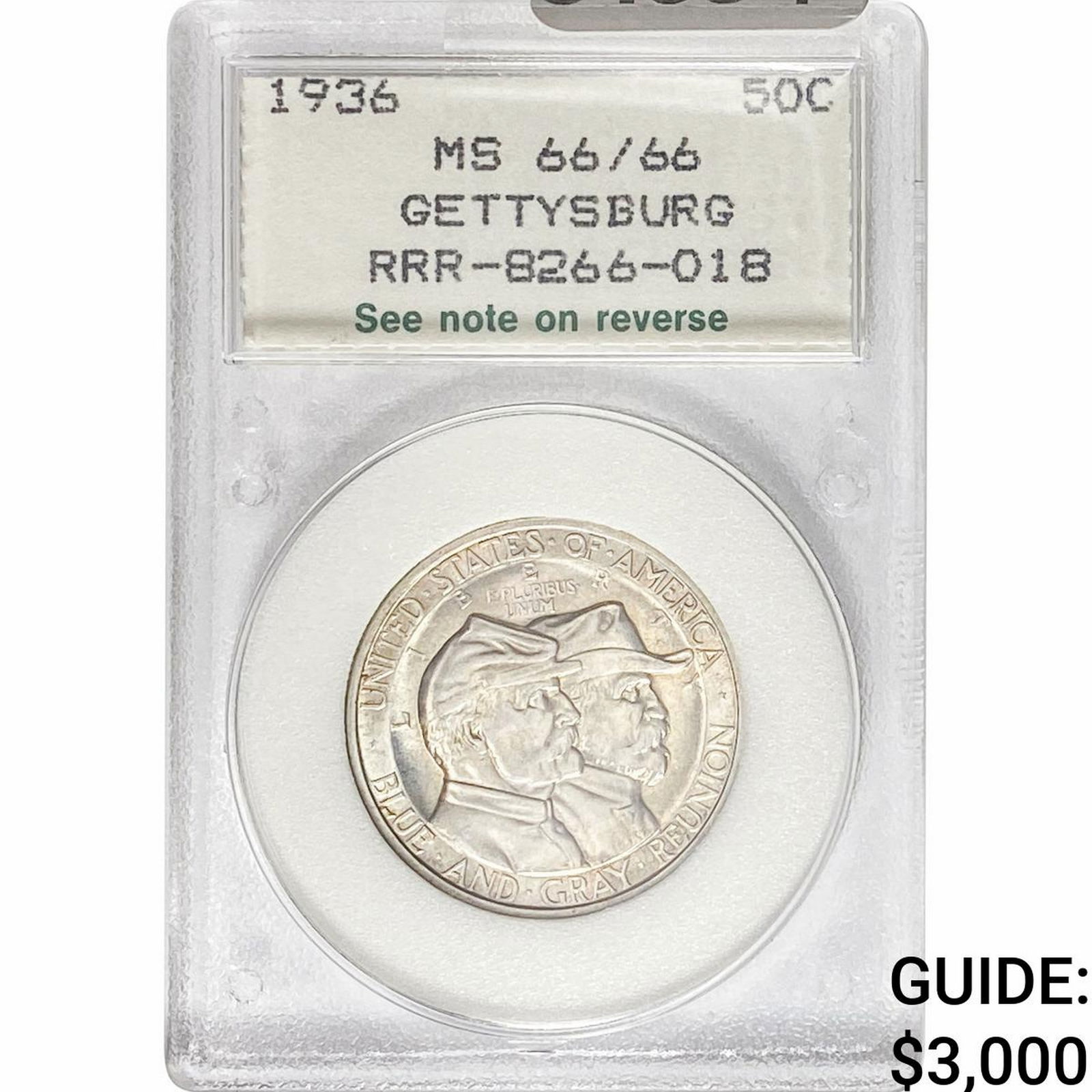 1936 Gettysburg Half Dollar PCGS MS66/66 (1 of 2)