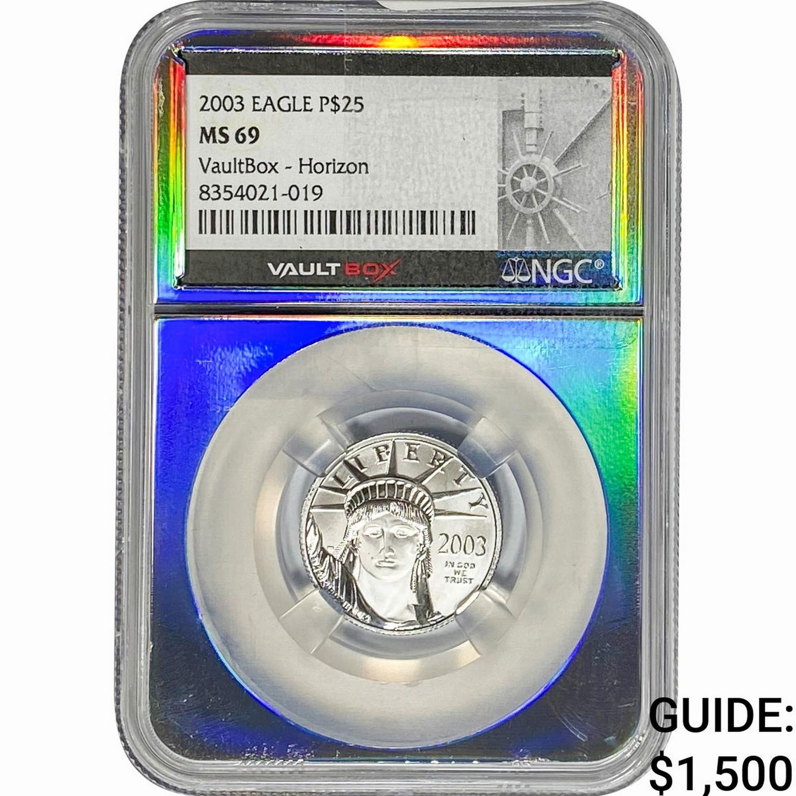 2003 $25 Eagle Platinum 1/4oz NGC MS69 (1 of 2)
