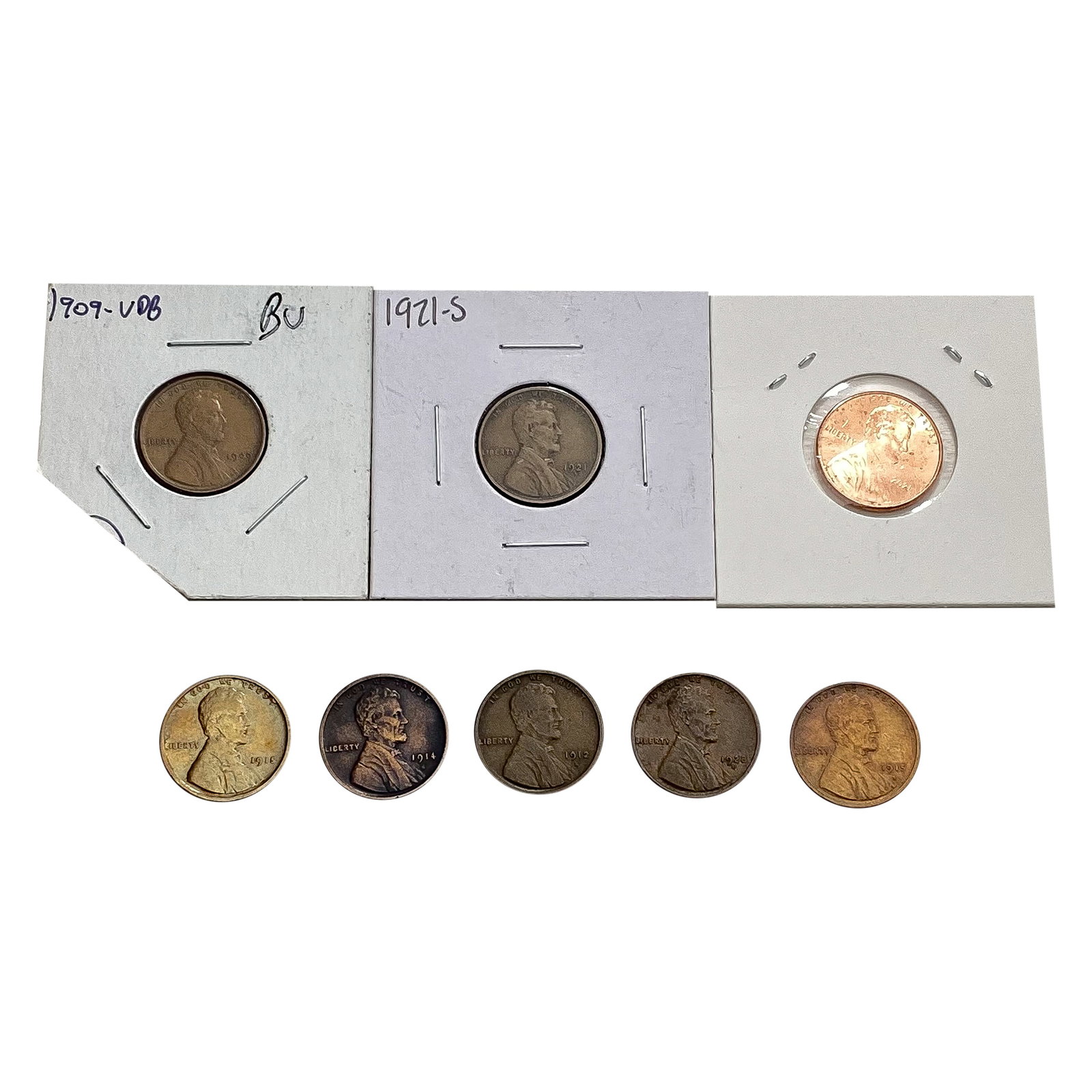 [8 Coins] 1909-2021 United States Penny Lot: [8 Coins] 1909-2021 United States Penny Lot