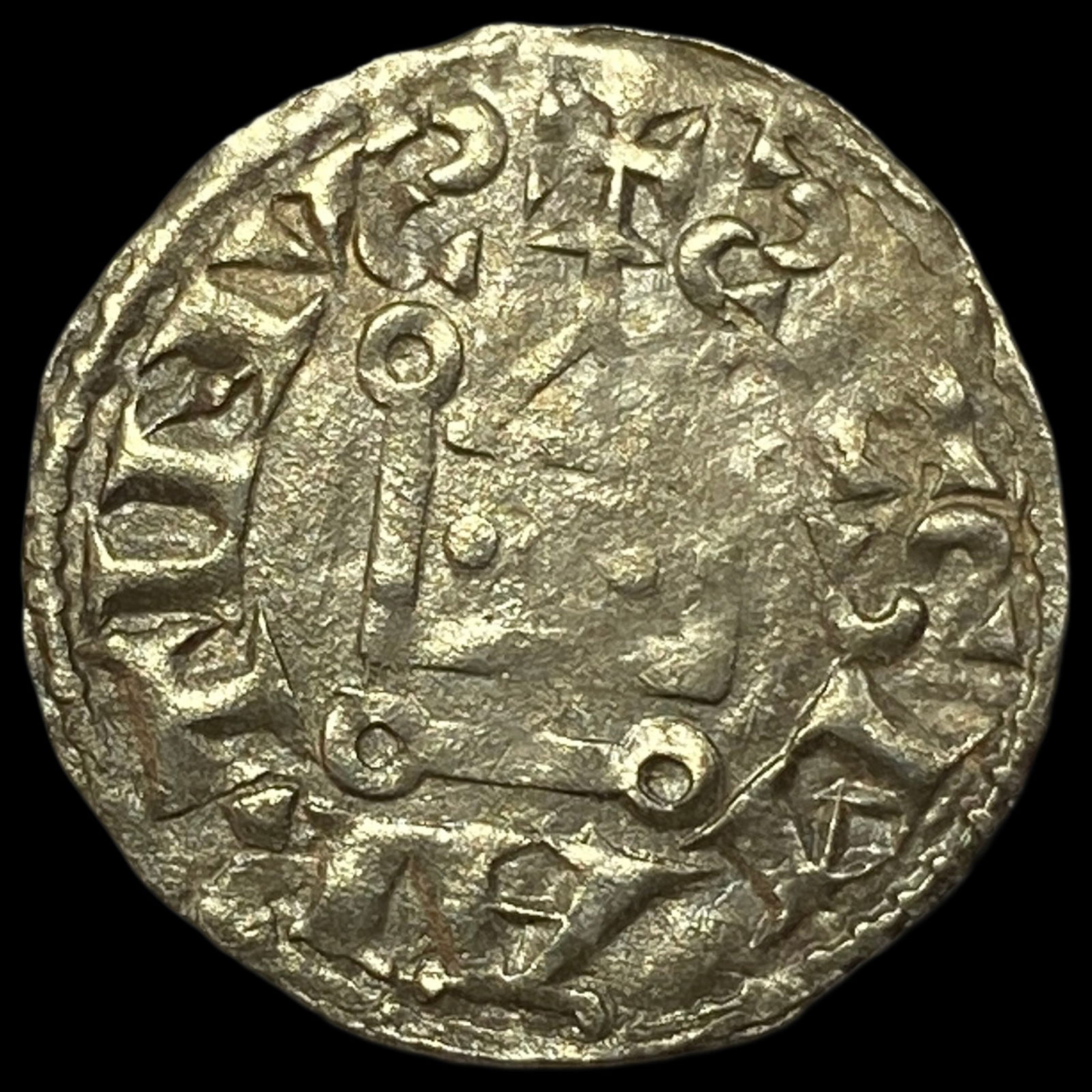1150-1200 France Abbey of St Martin Silver Denier NEARLY UNCIRCULATED (1 of 2)