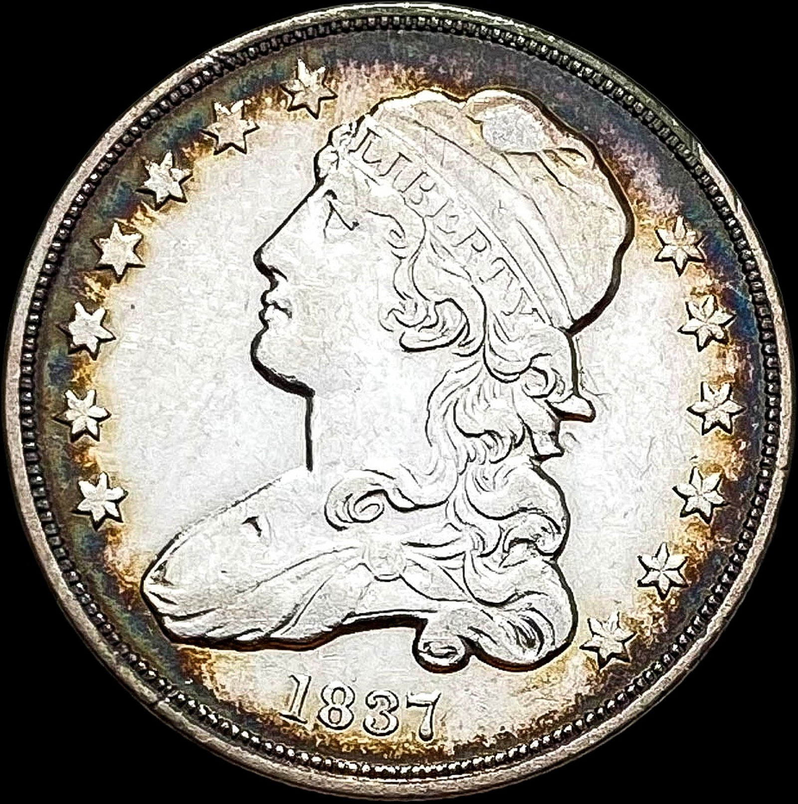 1837 Capped Bust Silver Quarter CLOSELY UNCIRCULATED (1 of 2)