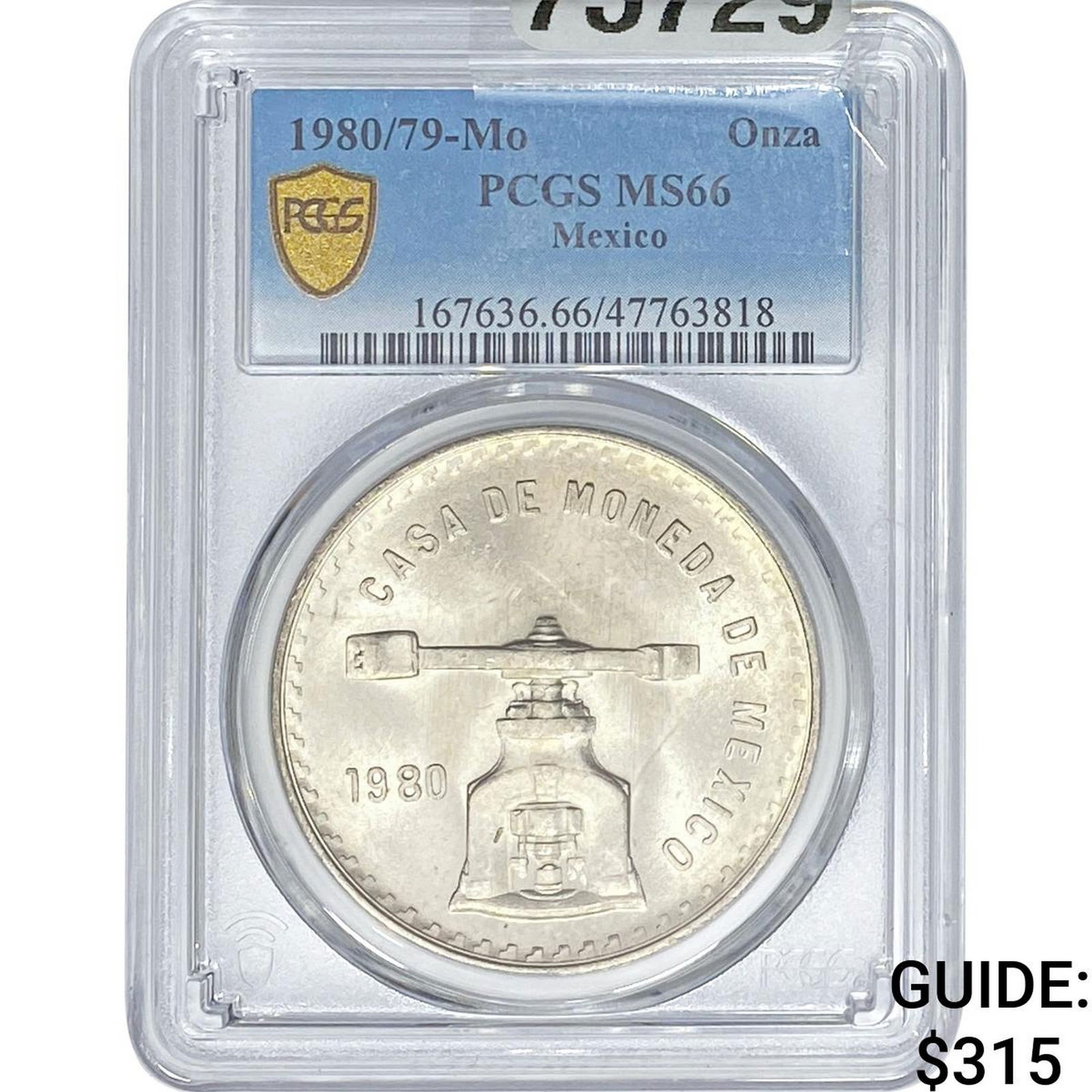 1980/79-Mo Mexico 1 Onza 1oz Silver PCGS MS66 (1 of 2)