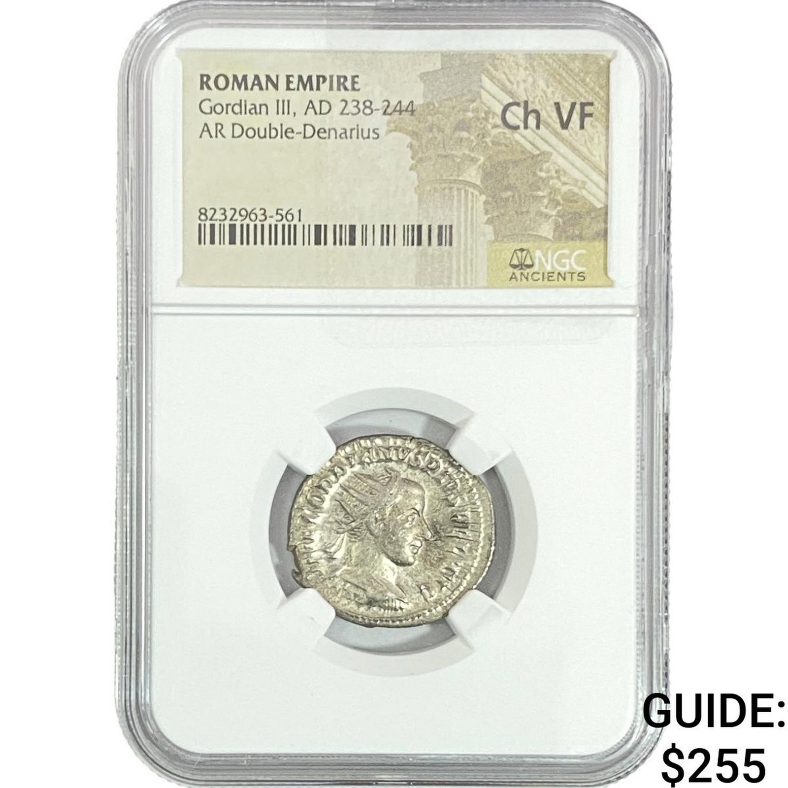 Roman Gordian III, AD 238-244 AR Double-Denarius NGC ChVF: Roman Gordian III, AD 238-244 AR Double-Denarius NGC ChVF