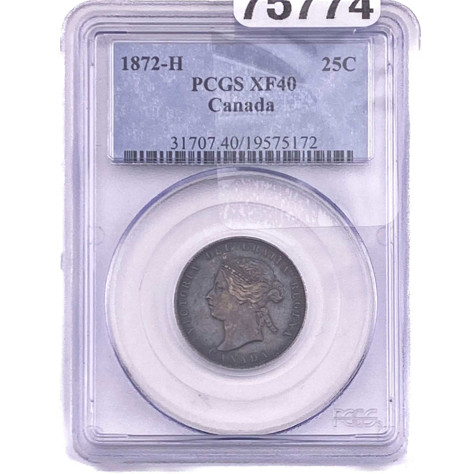 1872-H 25C Canada Quater PCGS XF40 (1 of 2)