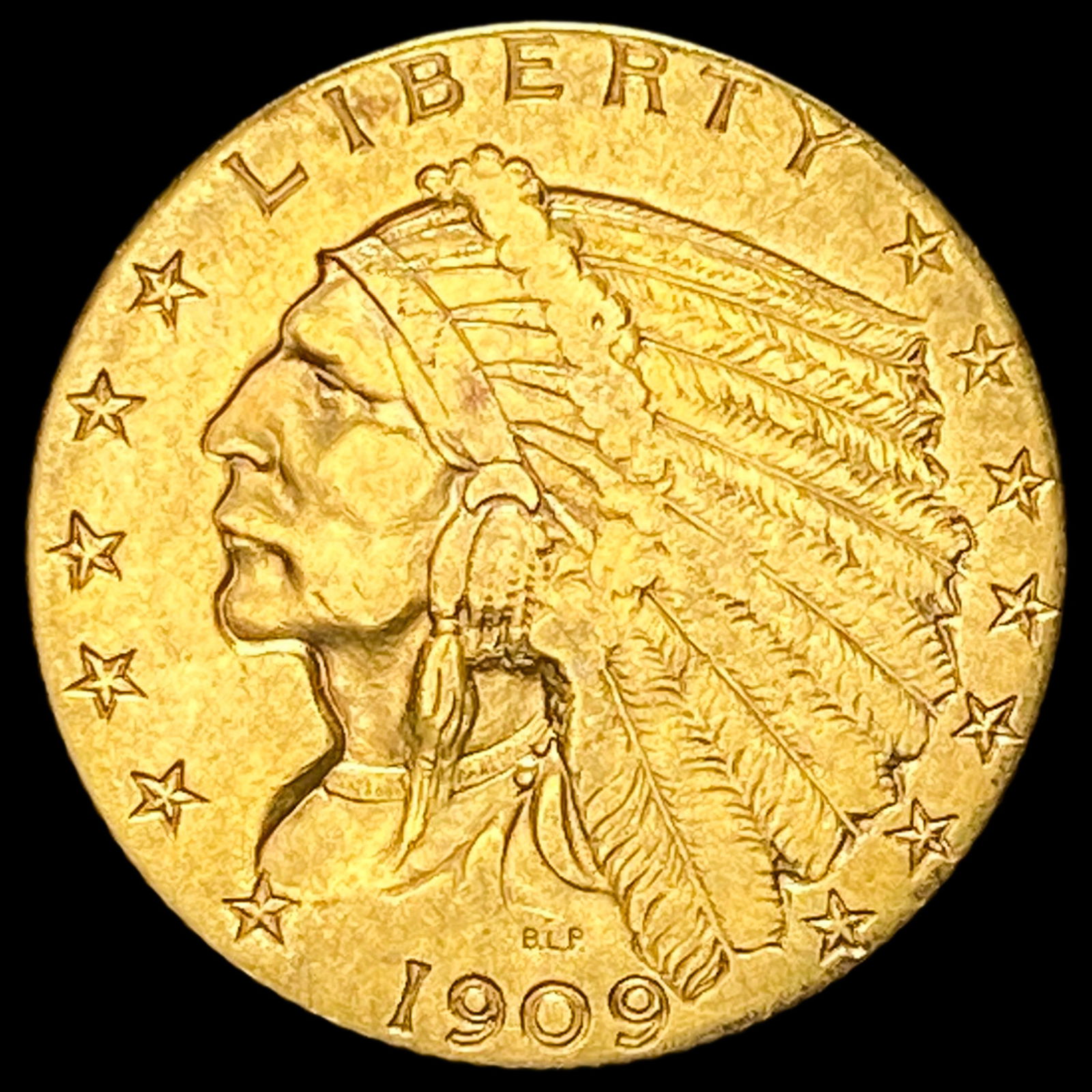 1909 Indian Head Gold $2.50 Quarter Eagle NEARLY UNCIRCULATED (1 of 2)