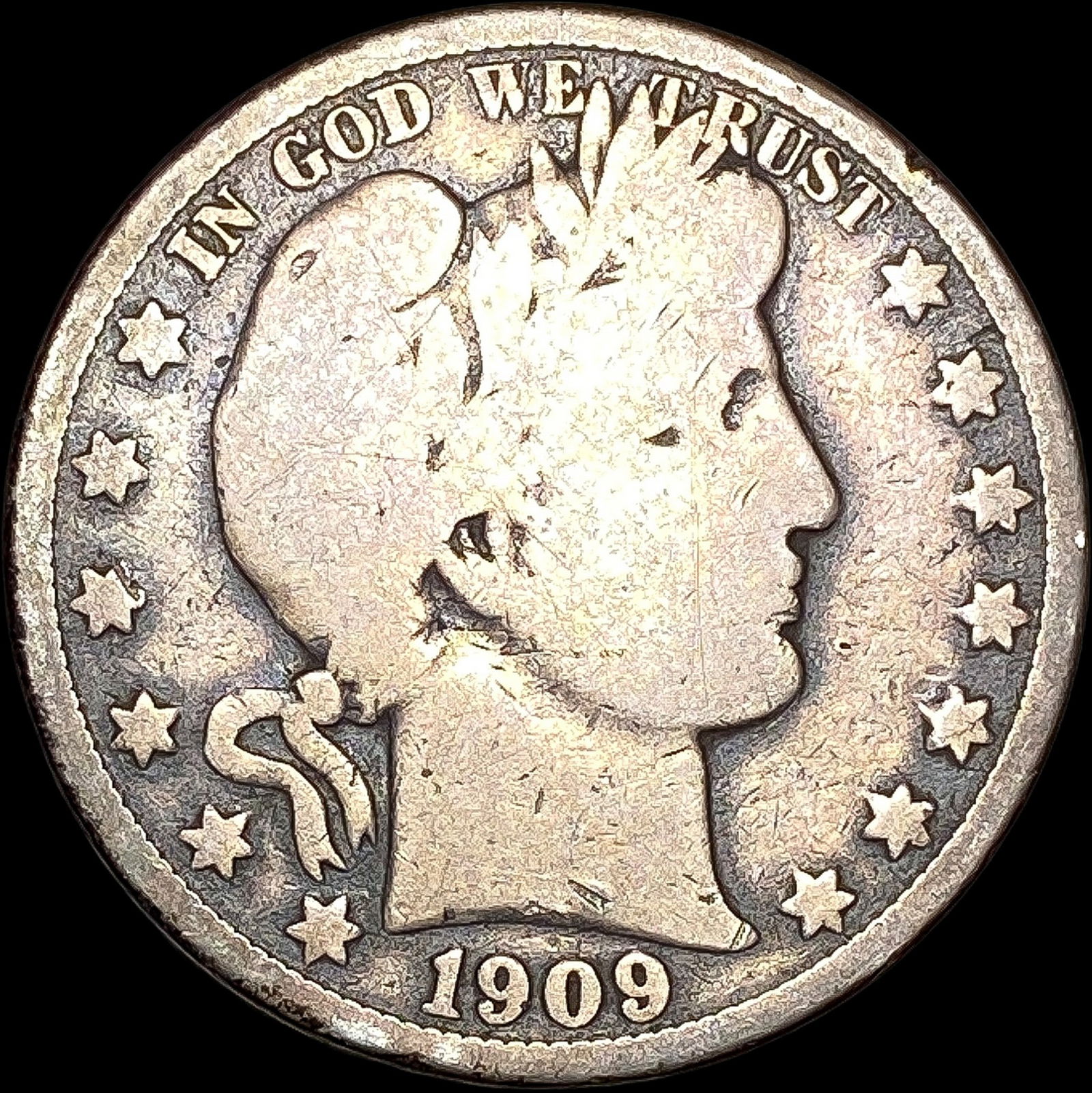 1909-O Silver Barber Half Dollar NICELY  CIRCULATED (1 of 2)