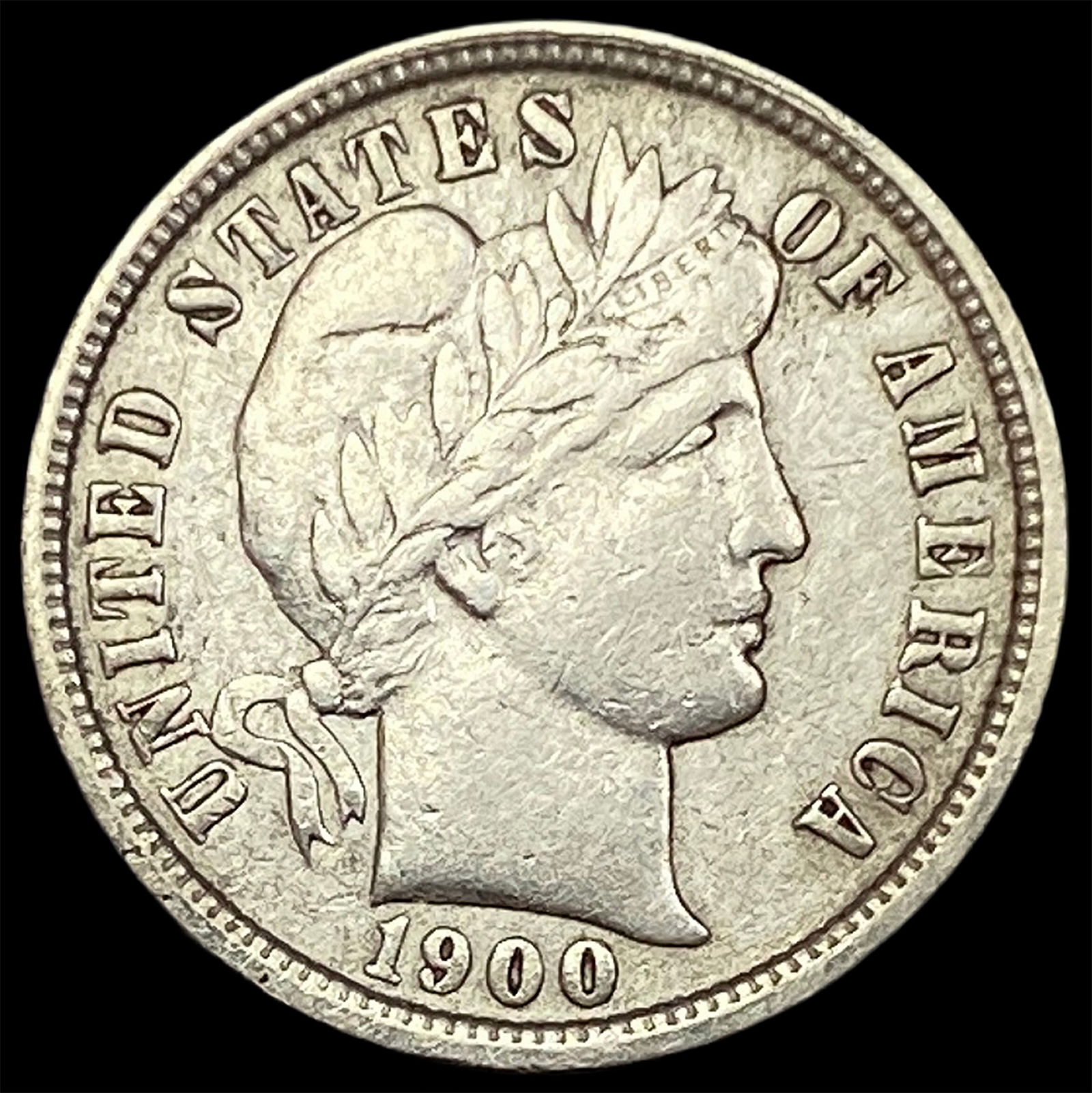 1900-O Silver Barber Dime NEARLY UNCIRCULATED (1 of 2)