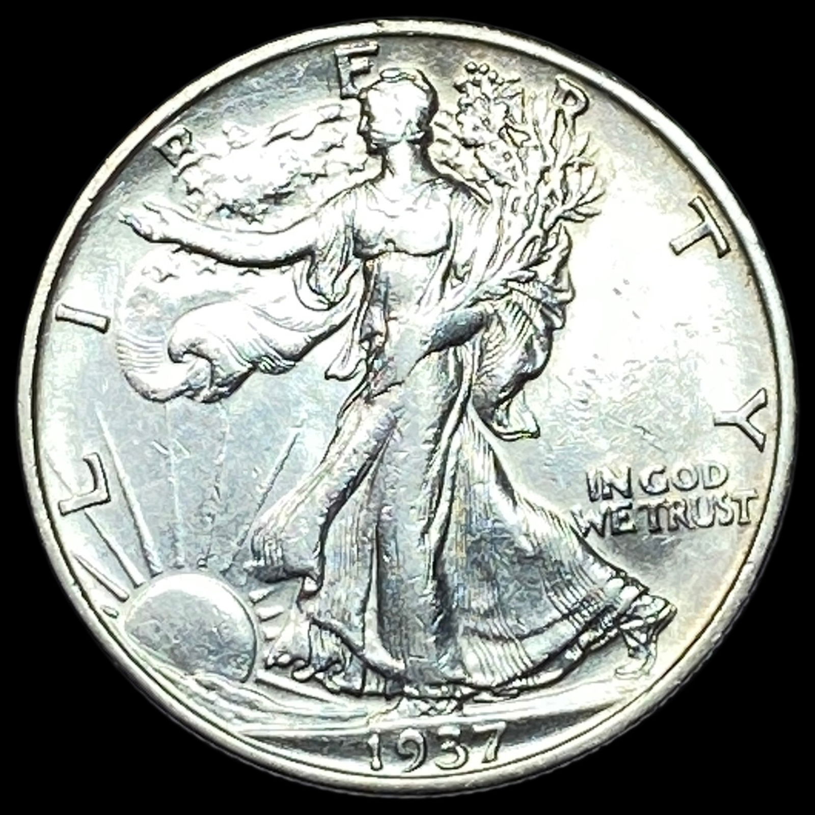 1937-S Silver Walking Liberty Half Dollar CLOSELY UNCIRCULATED (1 of 2)