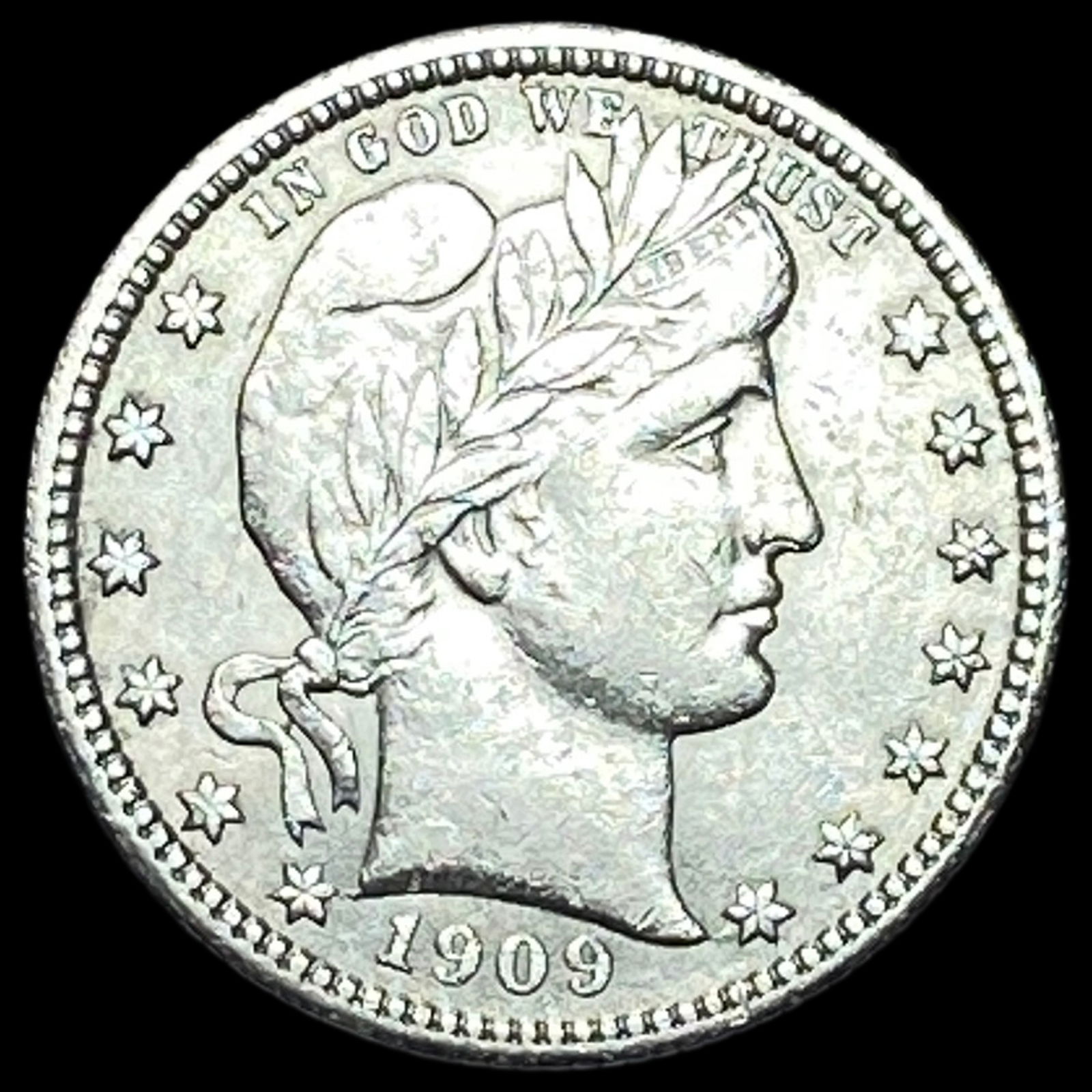 1909 Barber Silver Quarter CLOSELY UNCIRCULATED (1 of 2)