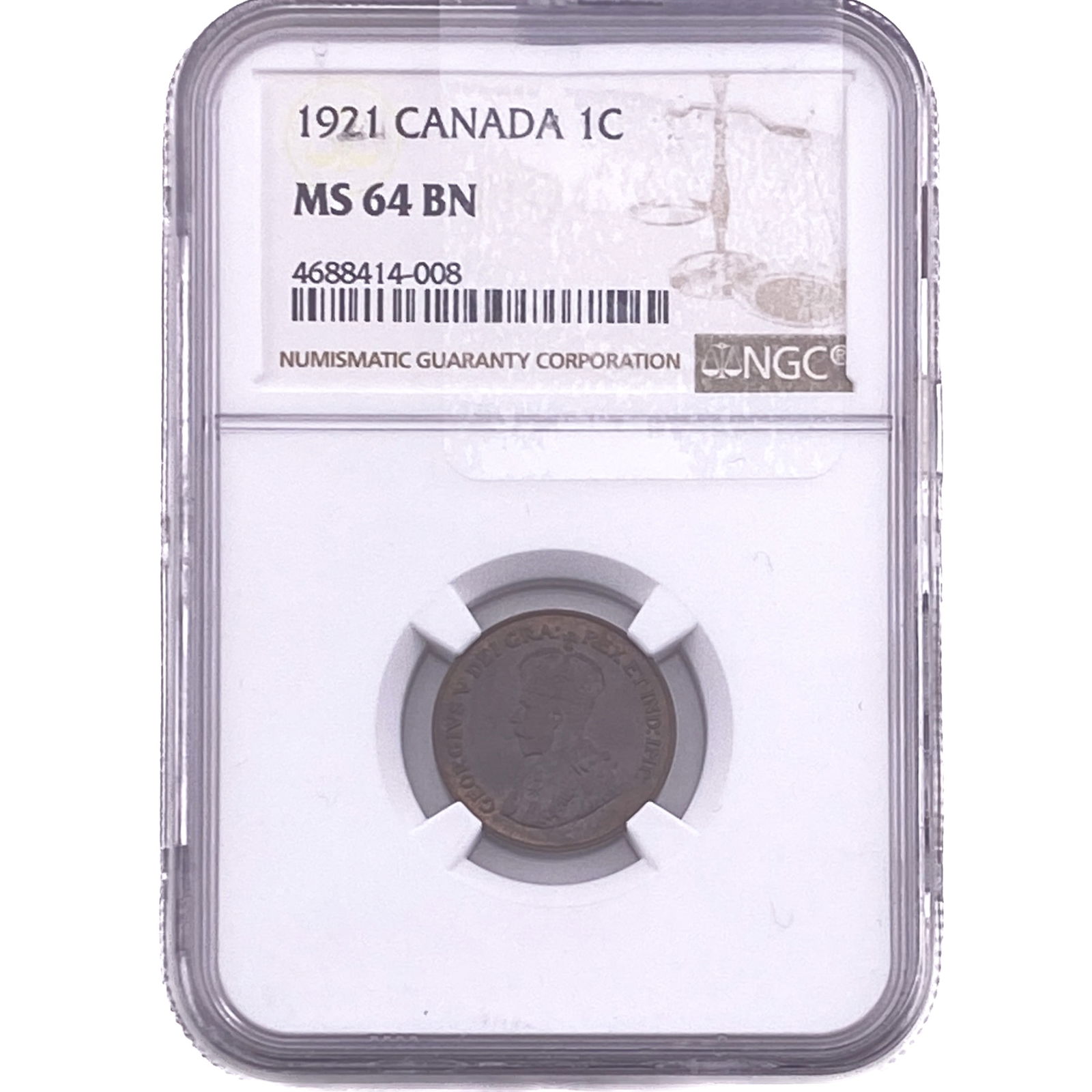 1921 Canada 1C NGC MS64 BN (1 of 2)