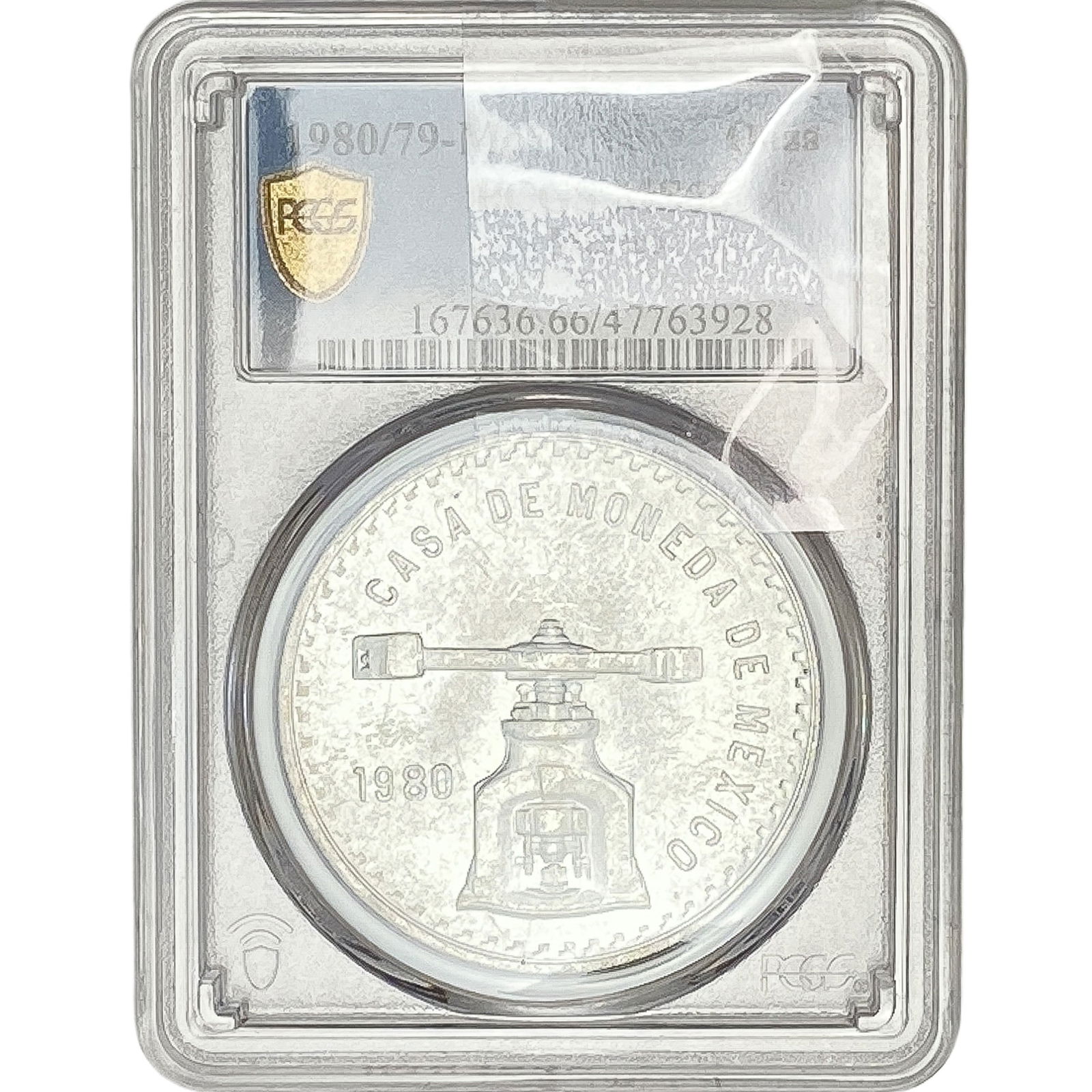 1980/79-Mo Una Onza Troy De Plata Pura Mexico PCGS MS66 (1 of 2)