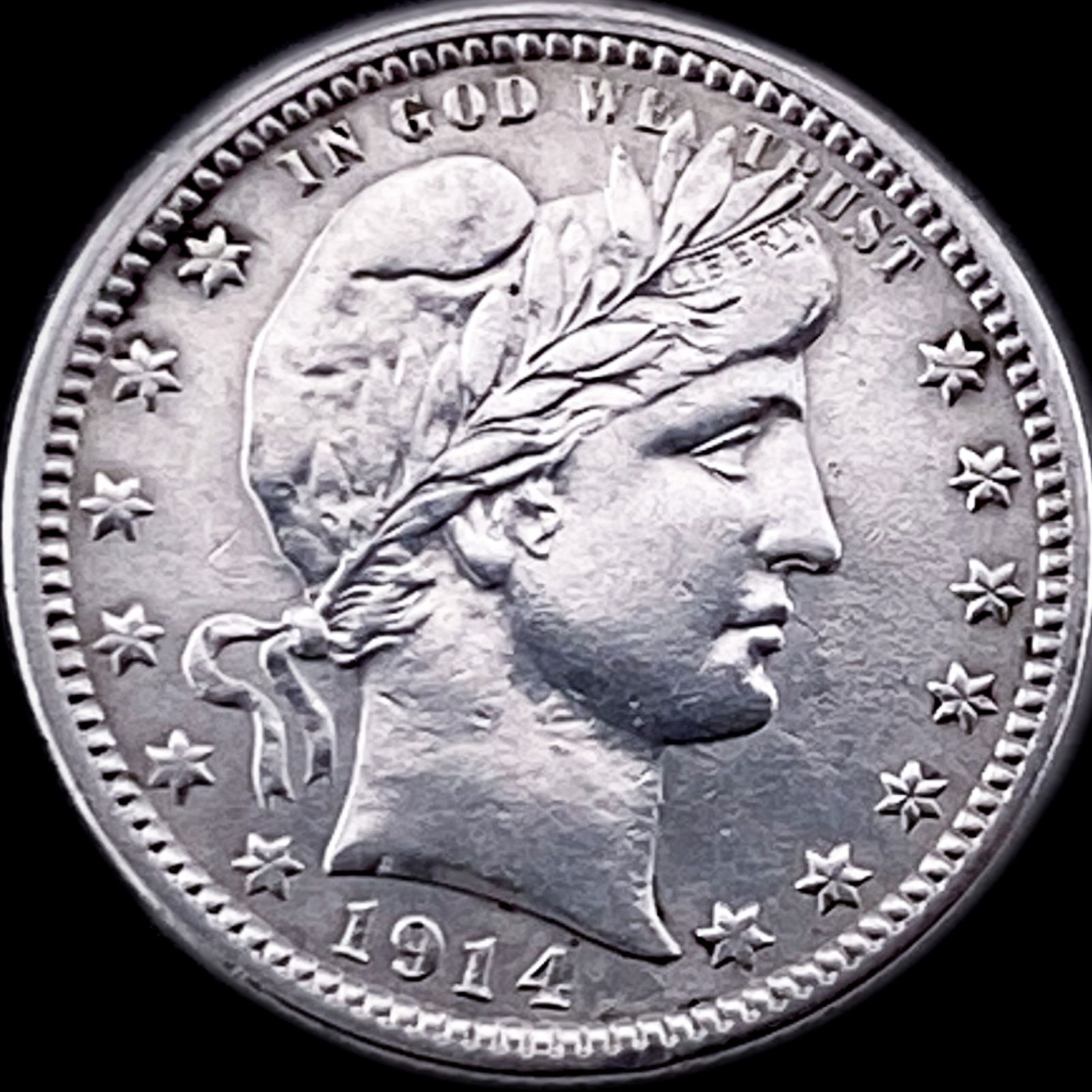 1914 Barber Silver Quarter CLOSELY UNCIRCULATED (1 of 2)