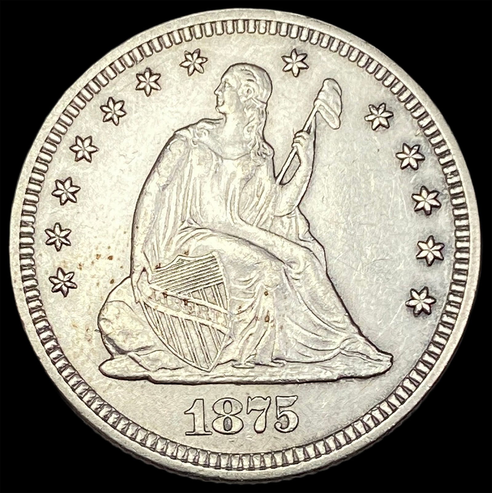 1875 Seated Liberty Quarter CLOSELY UNCIRCULATED (1 of 2)