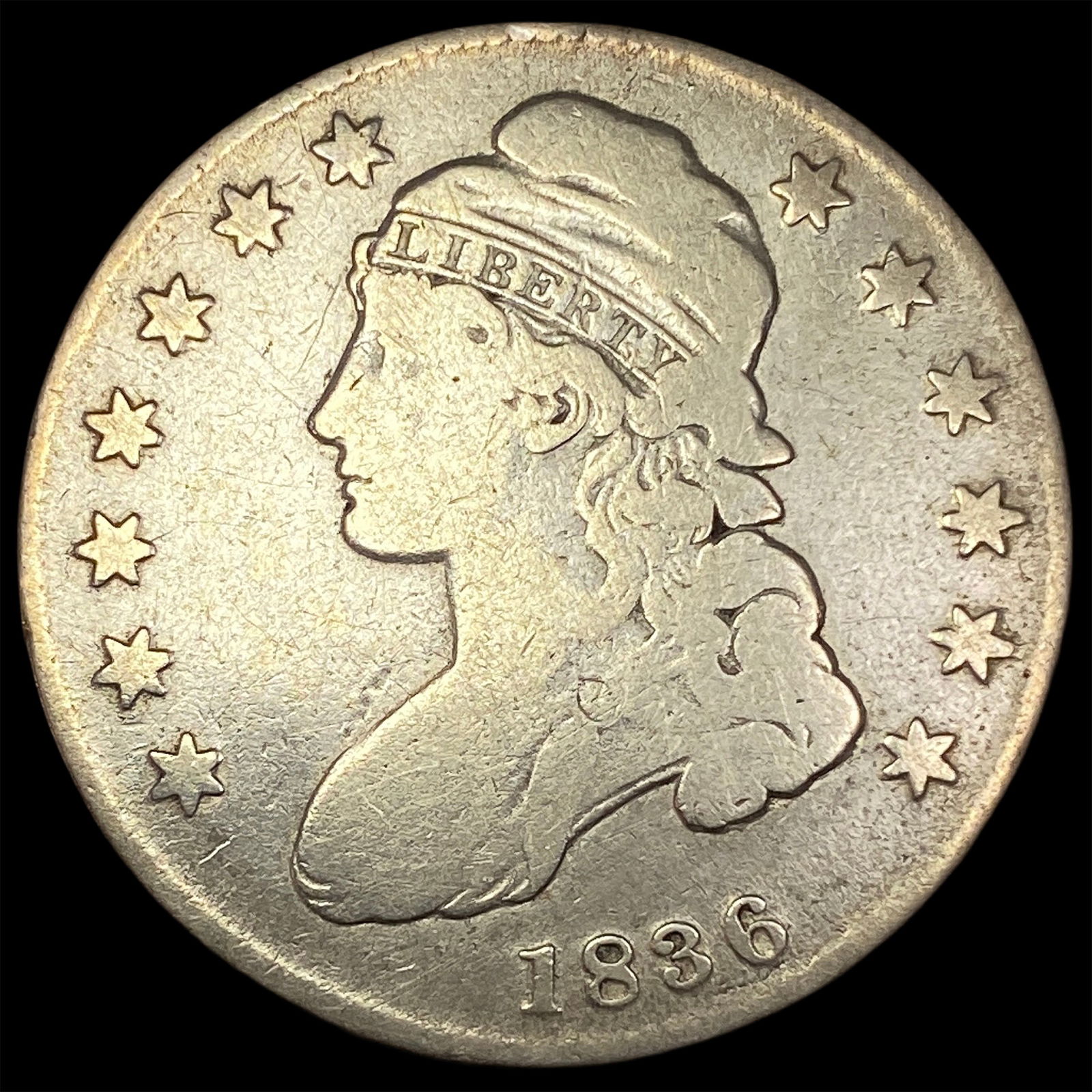 1836 Capped Bust Half Dollar NICELY CIRCULATED (1 of 2)