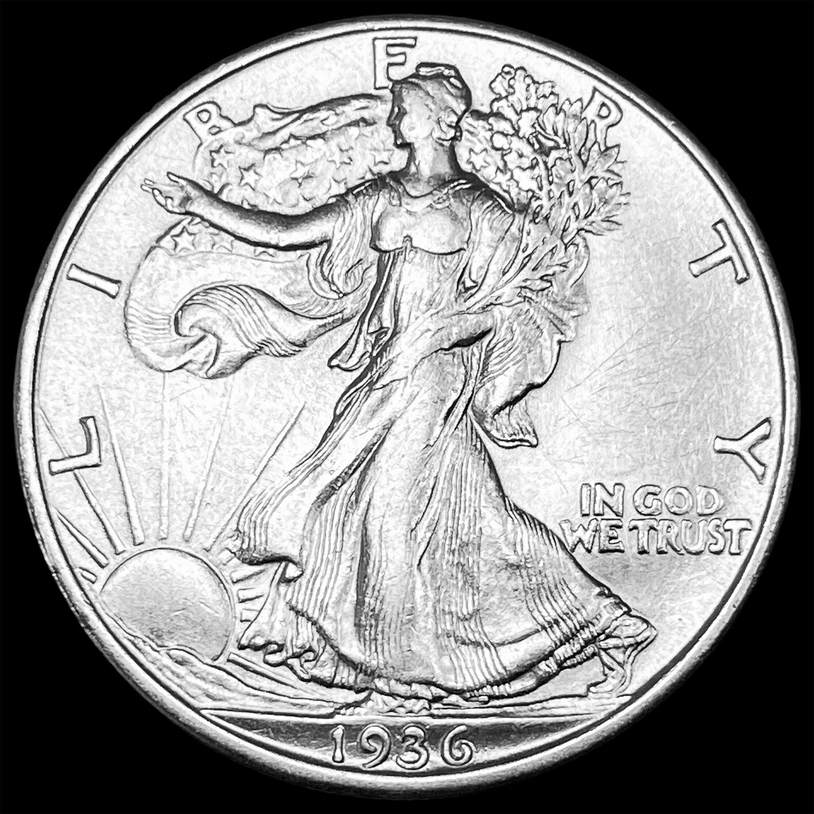 1936-D Silver Walking Liberty Half Dollar CLOSELY UNCIRCULATED (1 of 2)