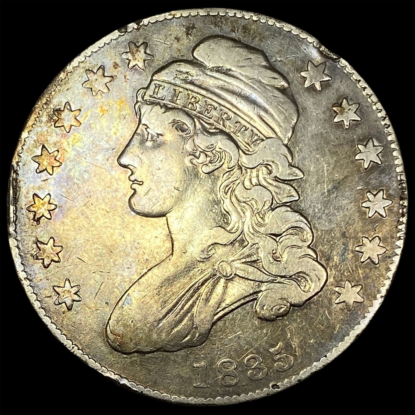 1835 Capped Bust Silver Half Dollar NEARLY UNCIRCULATED (1 of 2)