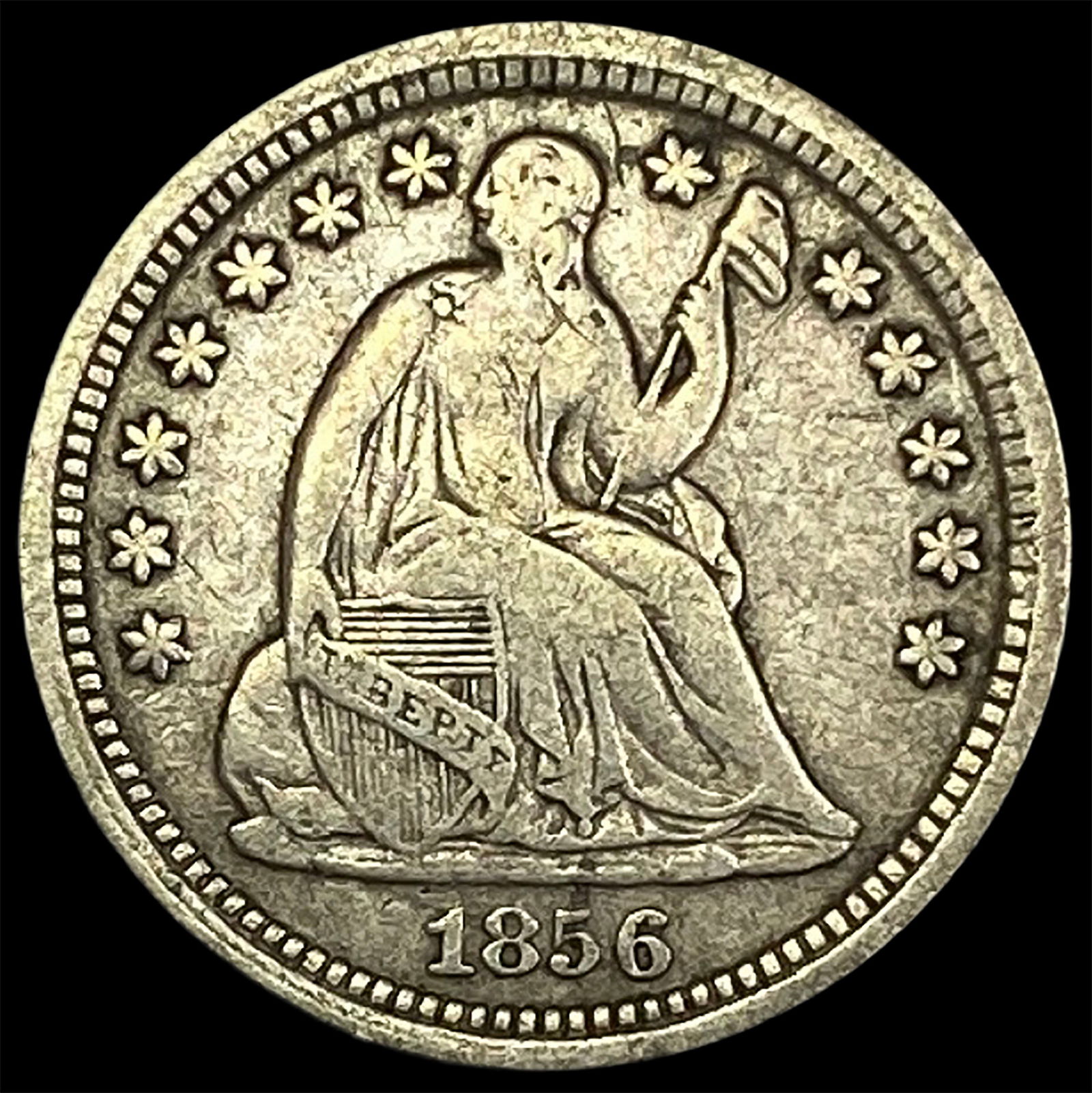 1856 Seated Liberty Silver Half Dime LIGHTLY CIRCULATED (1 of 2)