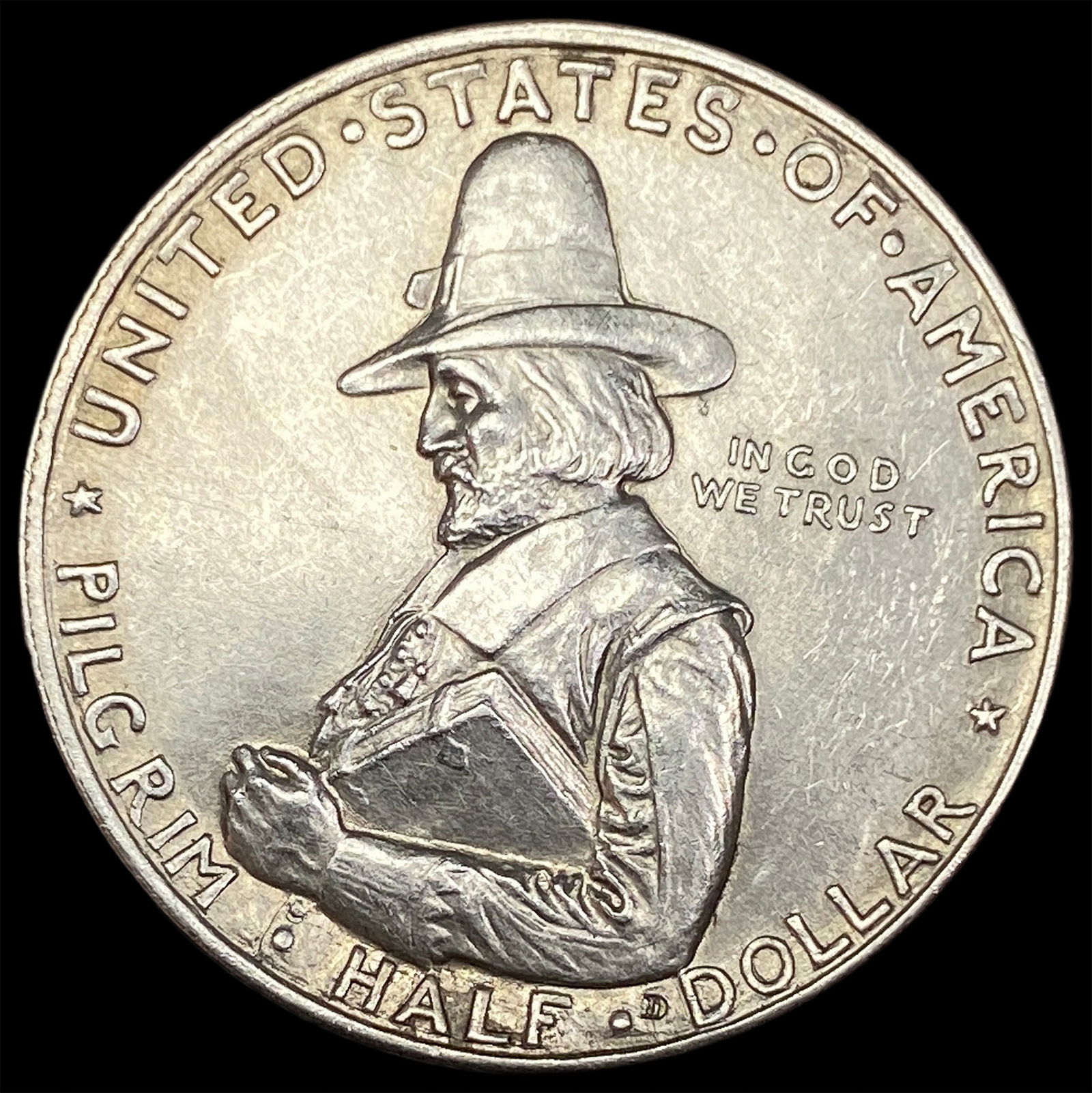 1920 Silver Pilgrim Tercentenary Half Dollar CLOSELY UNCIRCULATED (1 of 2)