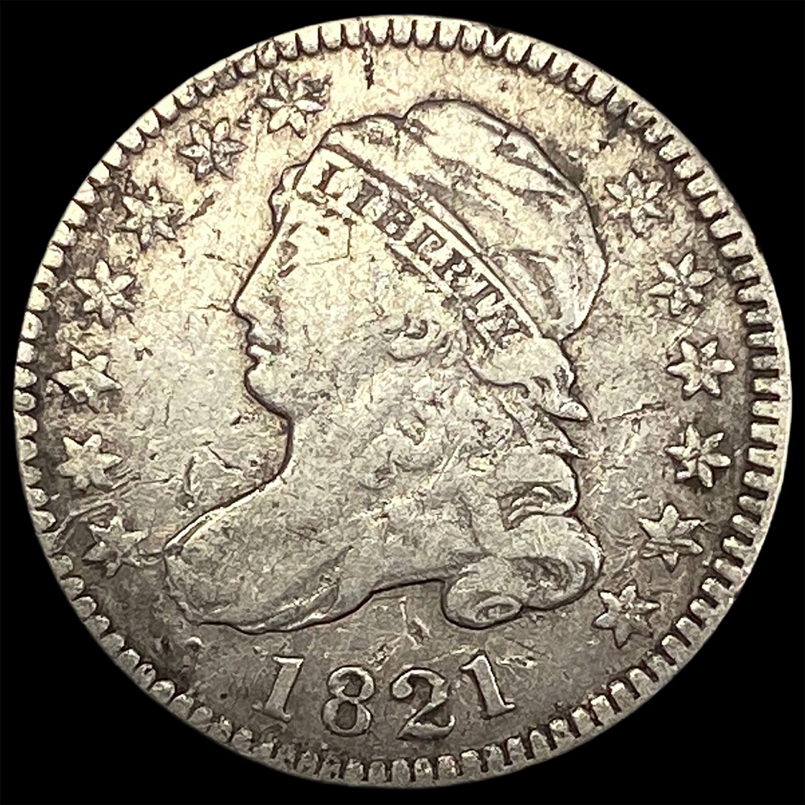 1821 Capped Bust Dime LIGHTLY CIRCULATED (1 of 2)