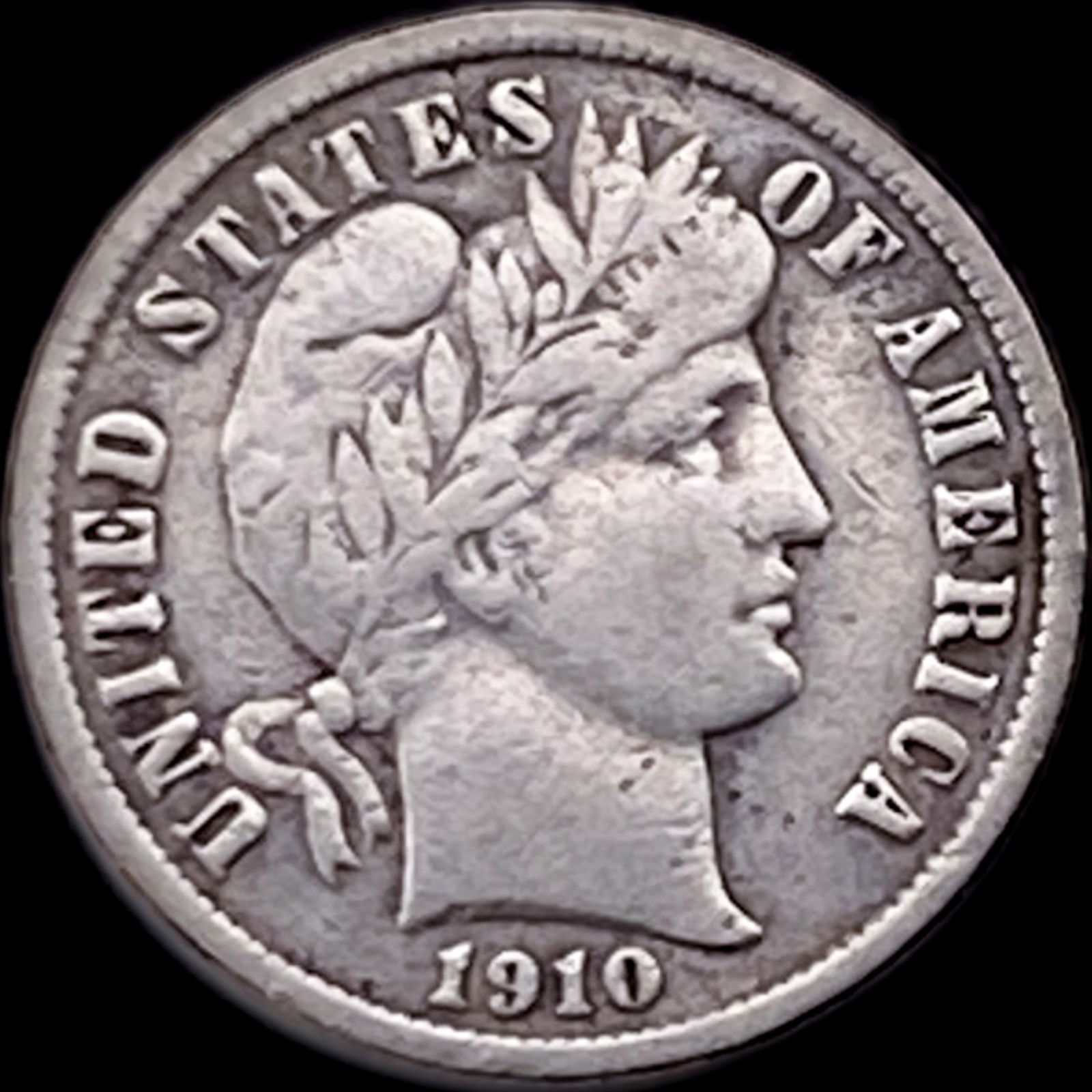 1910-S Silver Barber Dime LIGHTLY CIRCULATED (1 of 2)