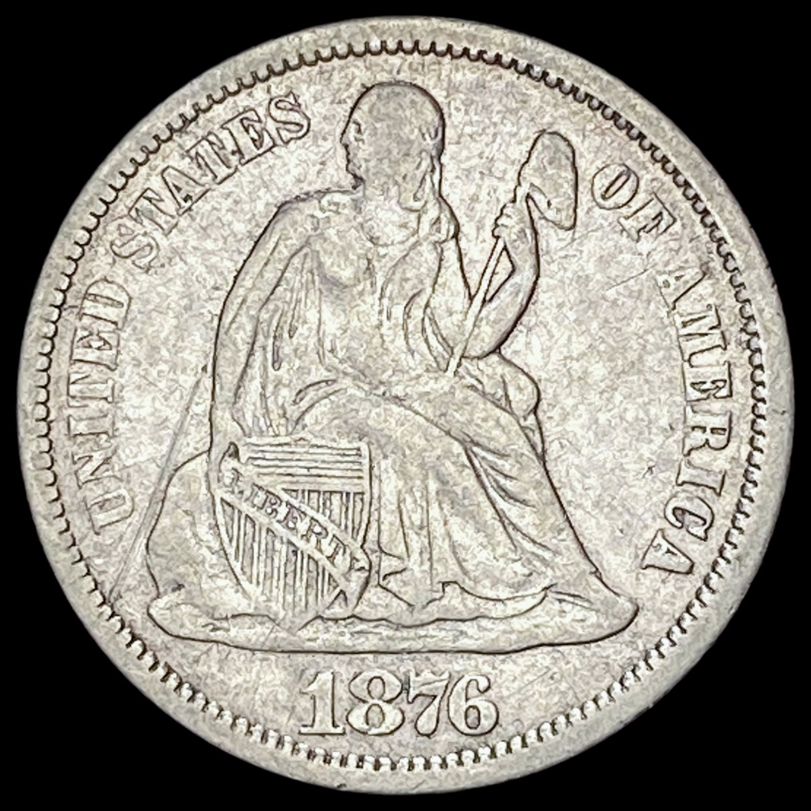 1876 Seated Liberty Dime LIGHTLY CIRCULATED (1 of 2)