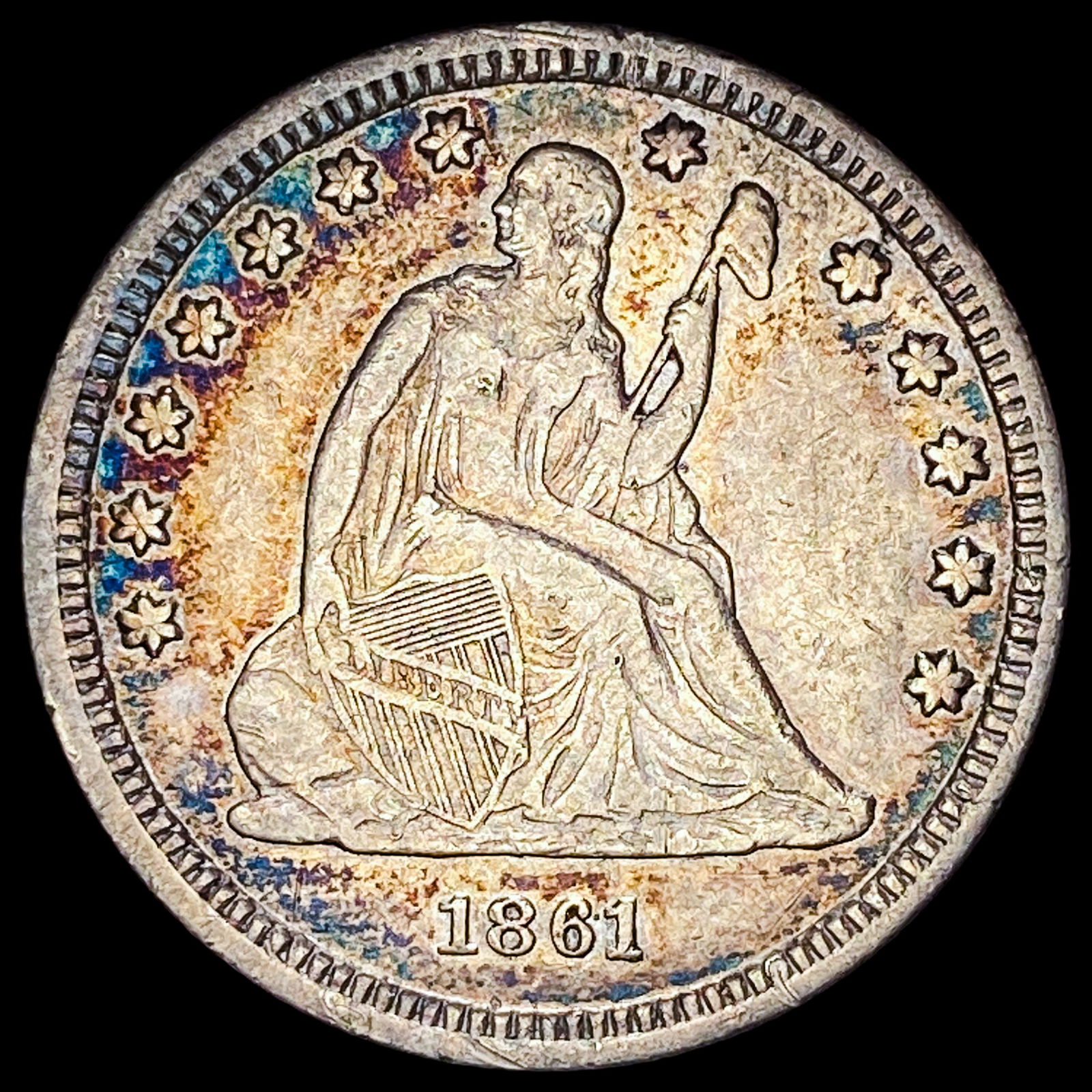1861 Seated Liberty Quarter NEARLY UNCIRCULATED (1 of 2)
