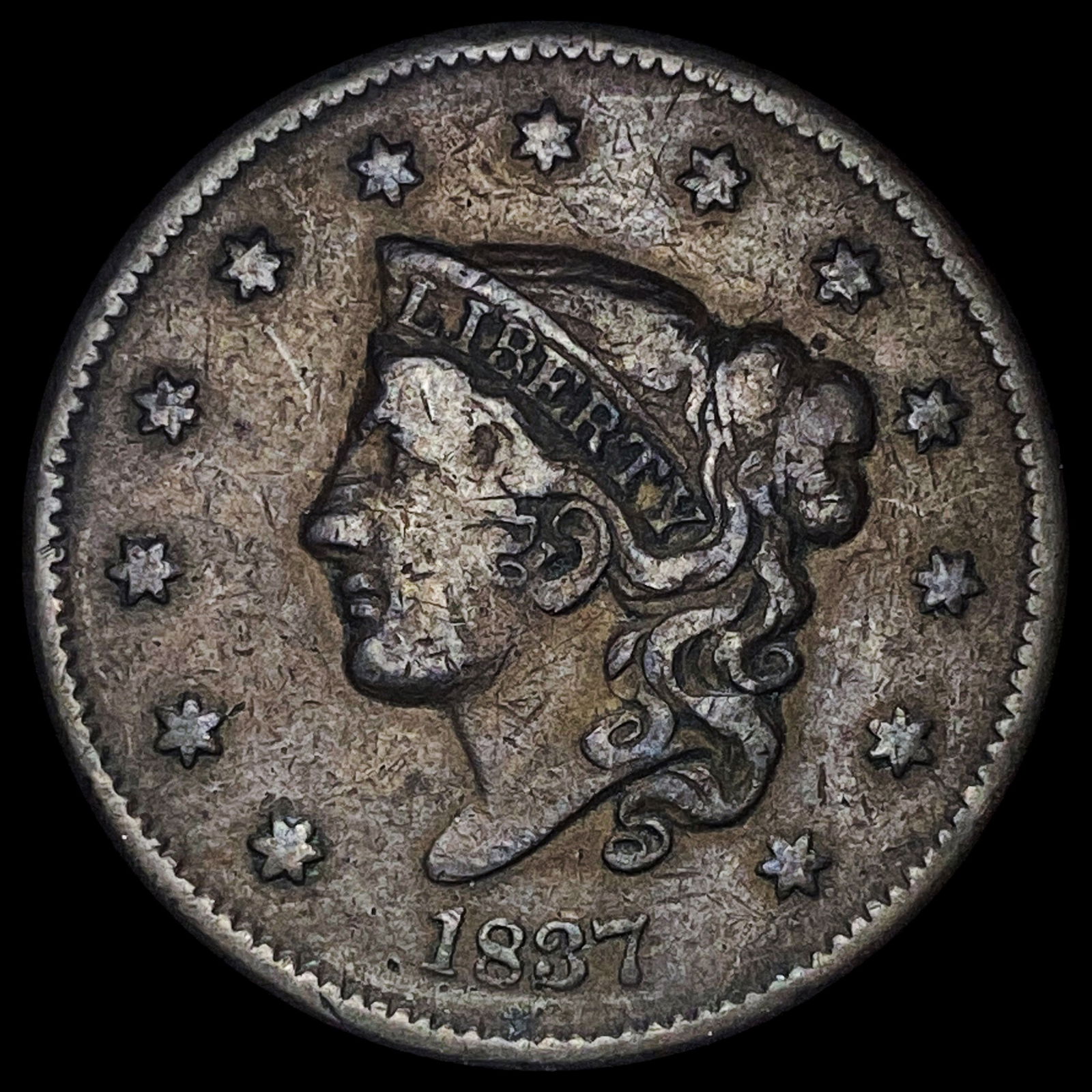 1837 Coronet Head Large Cent LIGHTLY CIRCULATED (1 of 2)