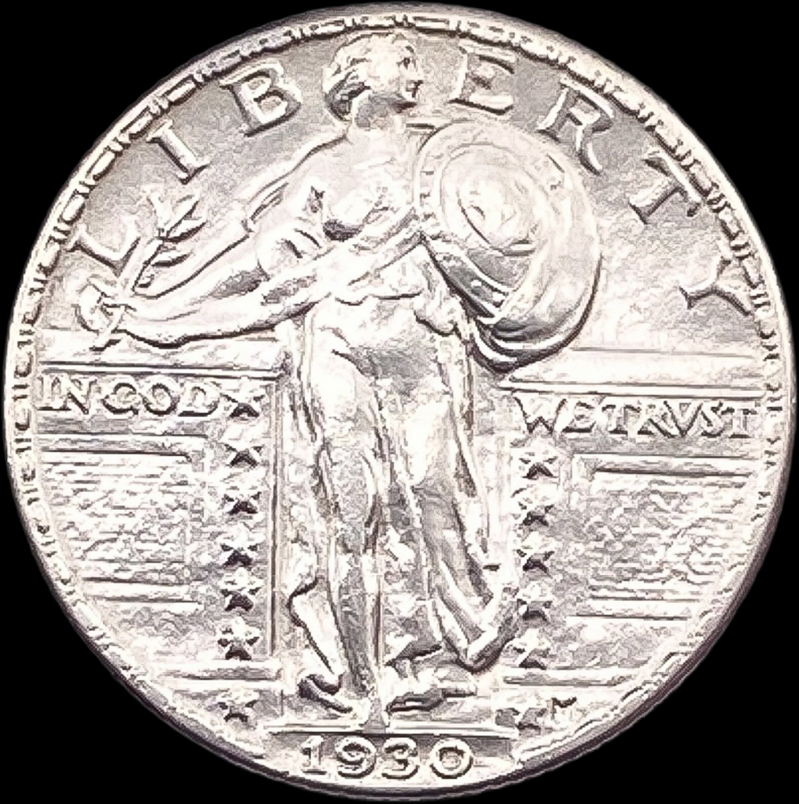 1930 Standing Liberty Quarter CLOSELY UNCIRCULATED: 1930 Standing Liberty Quarter CLOSELY UNCIRCULATED