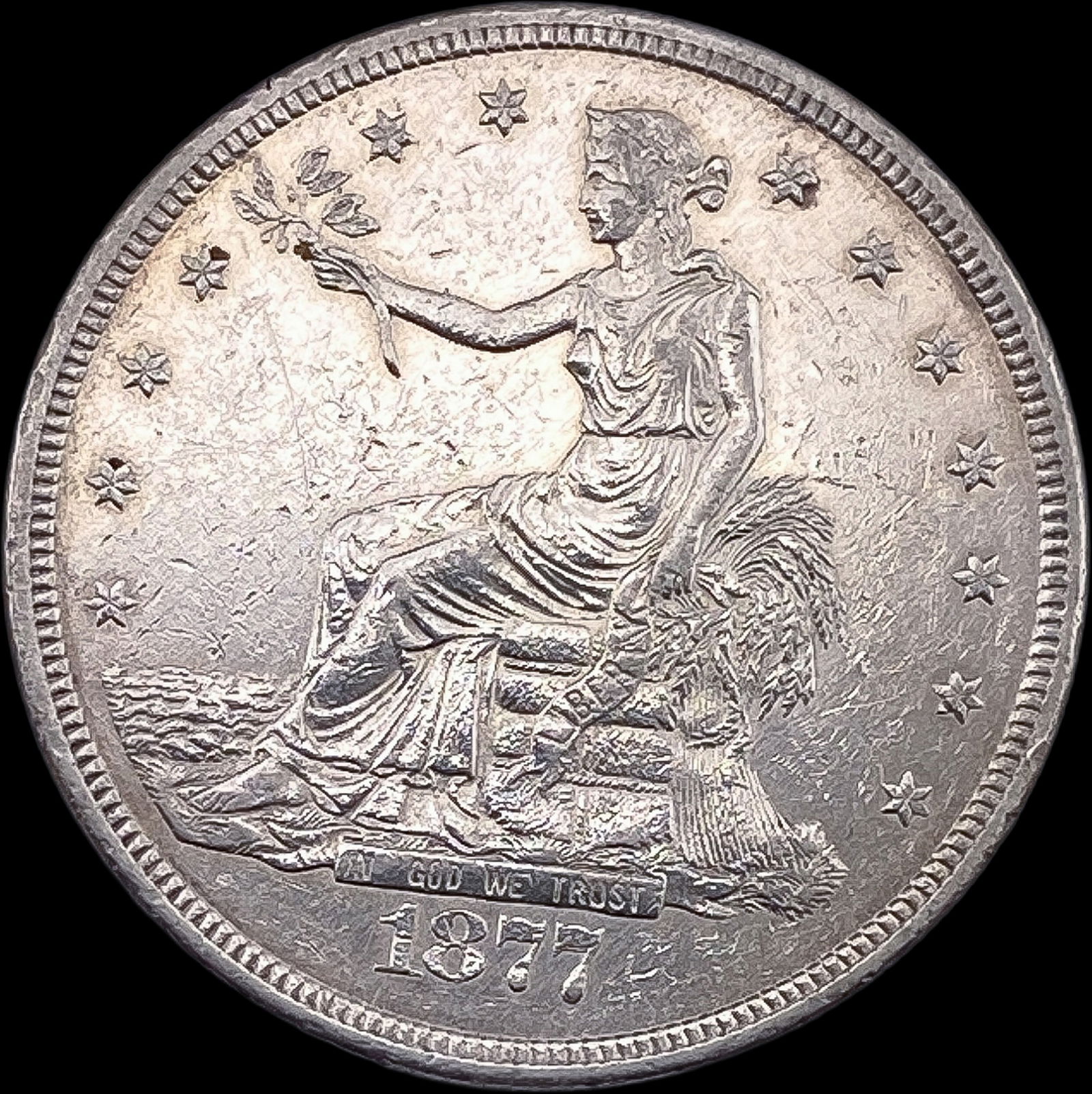 1877-S Silver Trade Dollar NEARLY UNCIRCULATED (1 of 2)