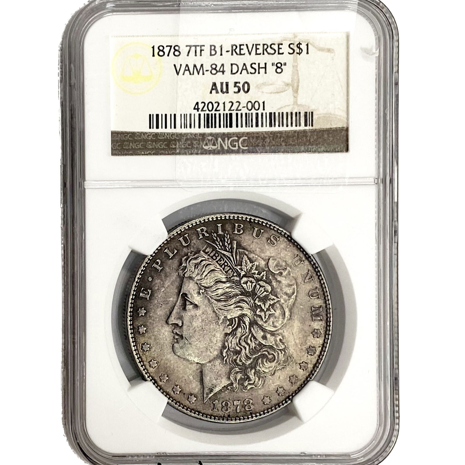 1878 7TF Morgan Silver Dollar NGC AU50 VAM-84 (1 of 2)