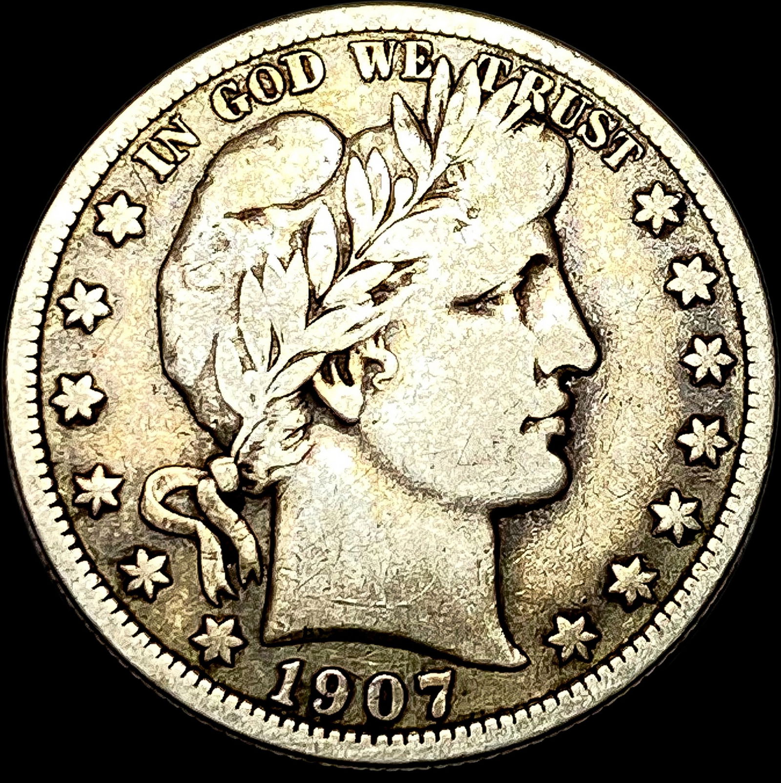 1907-D Silver Barber Half Dollar NICELY CIRCULATED (1 of 2)