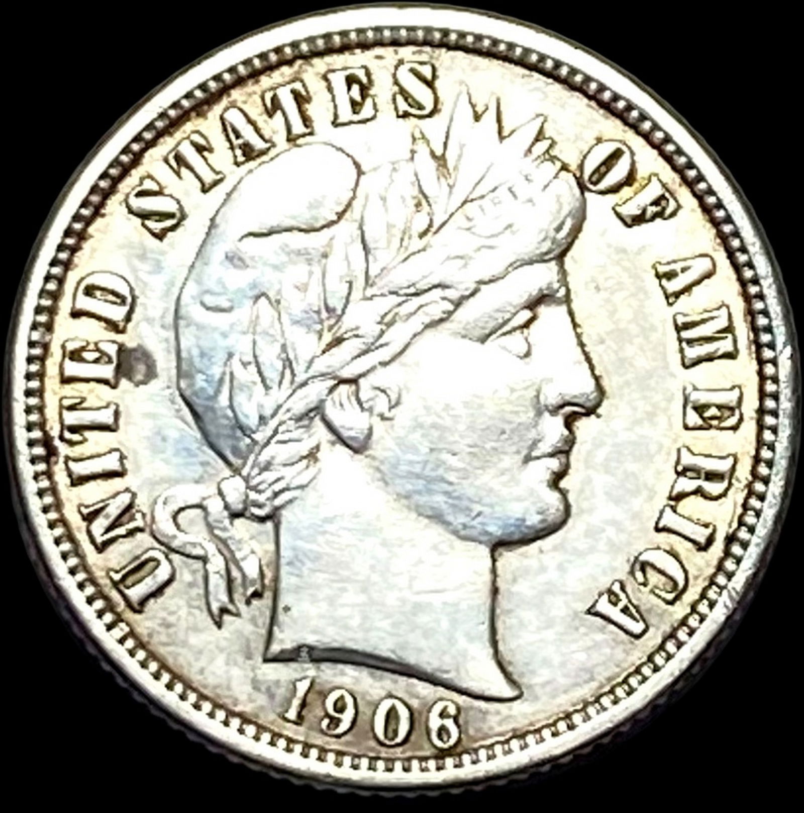1906-D Silver Barber Dime CLOSELY UNCIRCULATED (1 of 2)