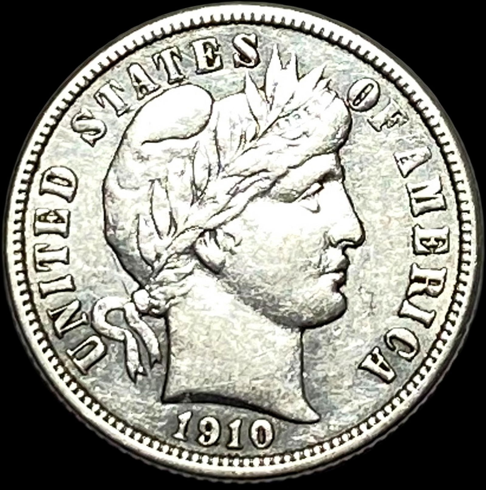 1910 Barber Dime NEARLY UNCIRCULATED (1 of 2)