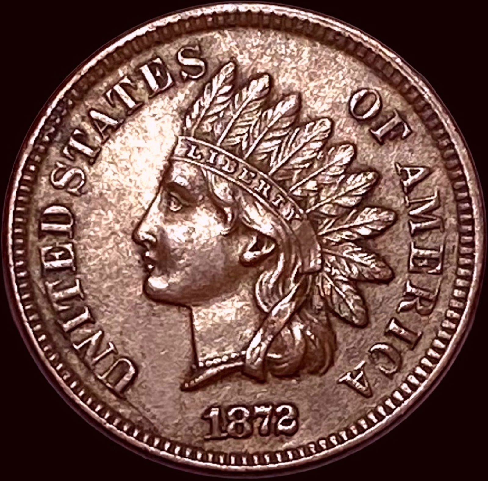 1872 Indian Head Cent CLOSELY UNCIRCULATED (1 of 2)