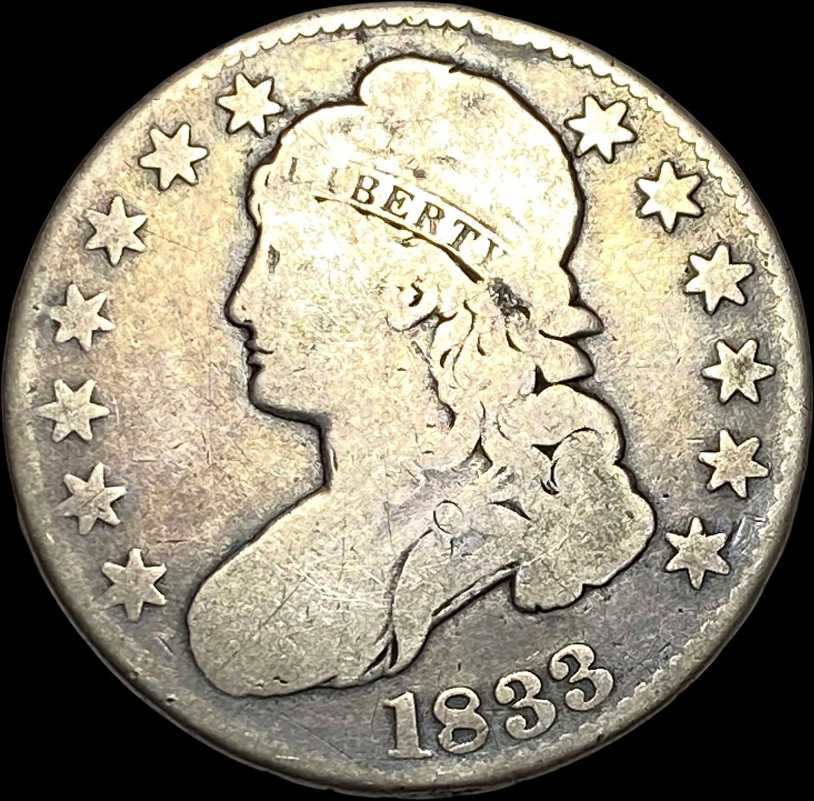 1833 Silver Capped Bust Half Dollar NICELY CIRCULATED (1 of 2)