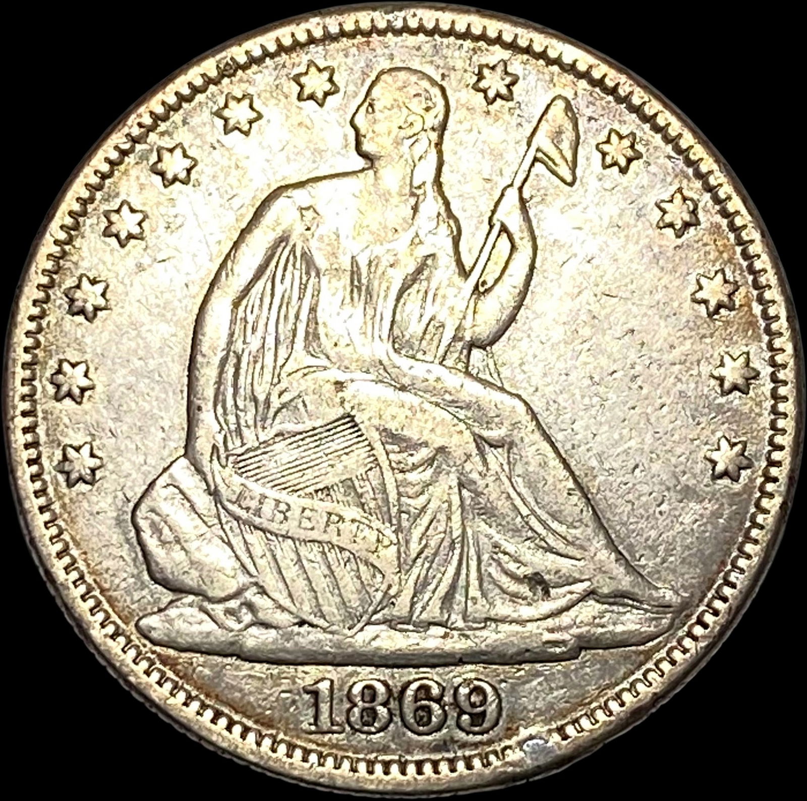 1869 Seated Liberty Half Dollar NEARLY UNCIRCULATED (1 of 2)