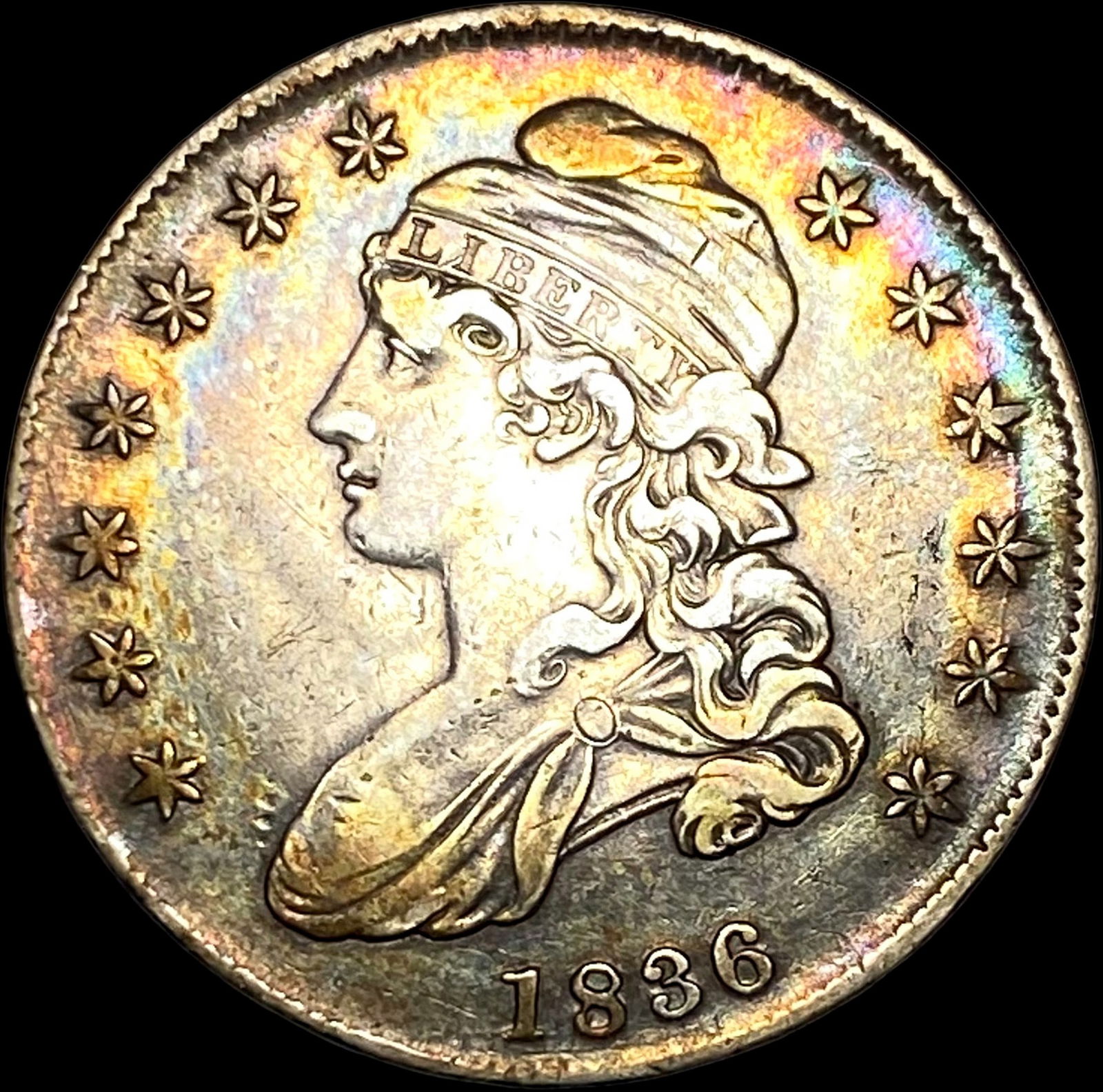1836 Silver Capped Bust Half Dollar NEARLY UNCIRCULATED (1 of 2)